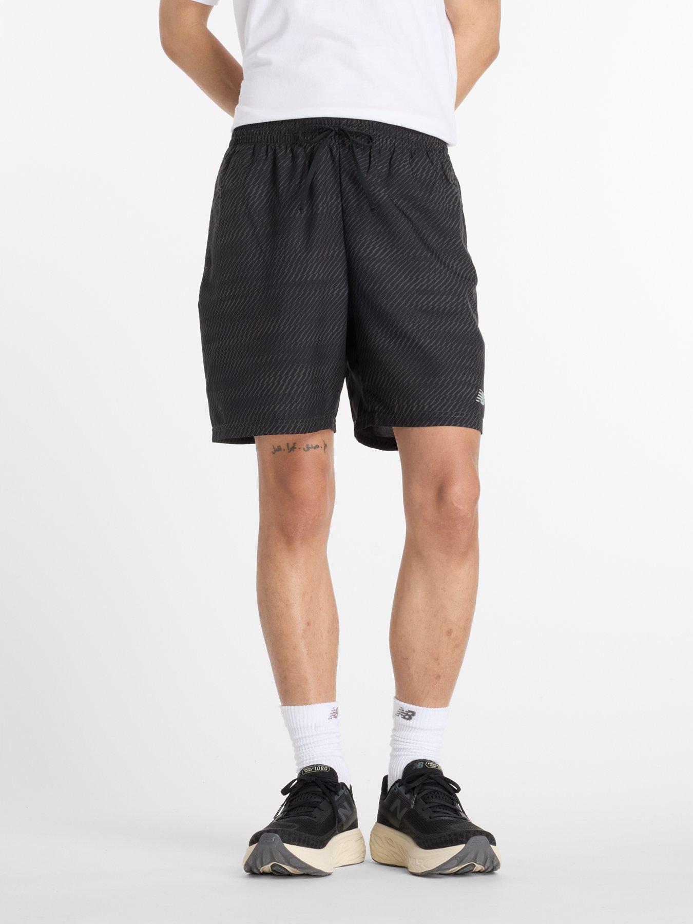 undefined Mens Running Essentials Printed 7-Inch Shorts - Black