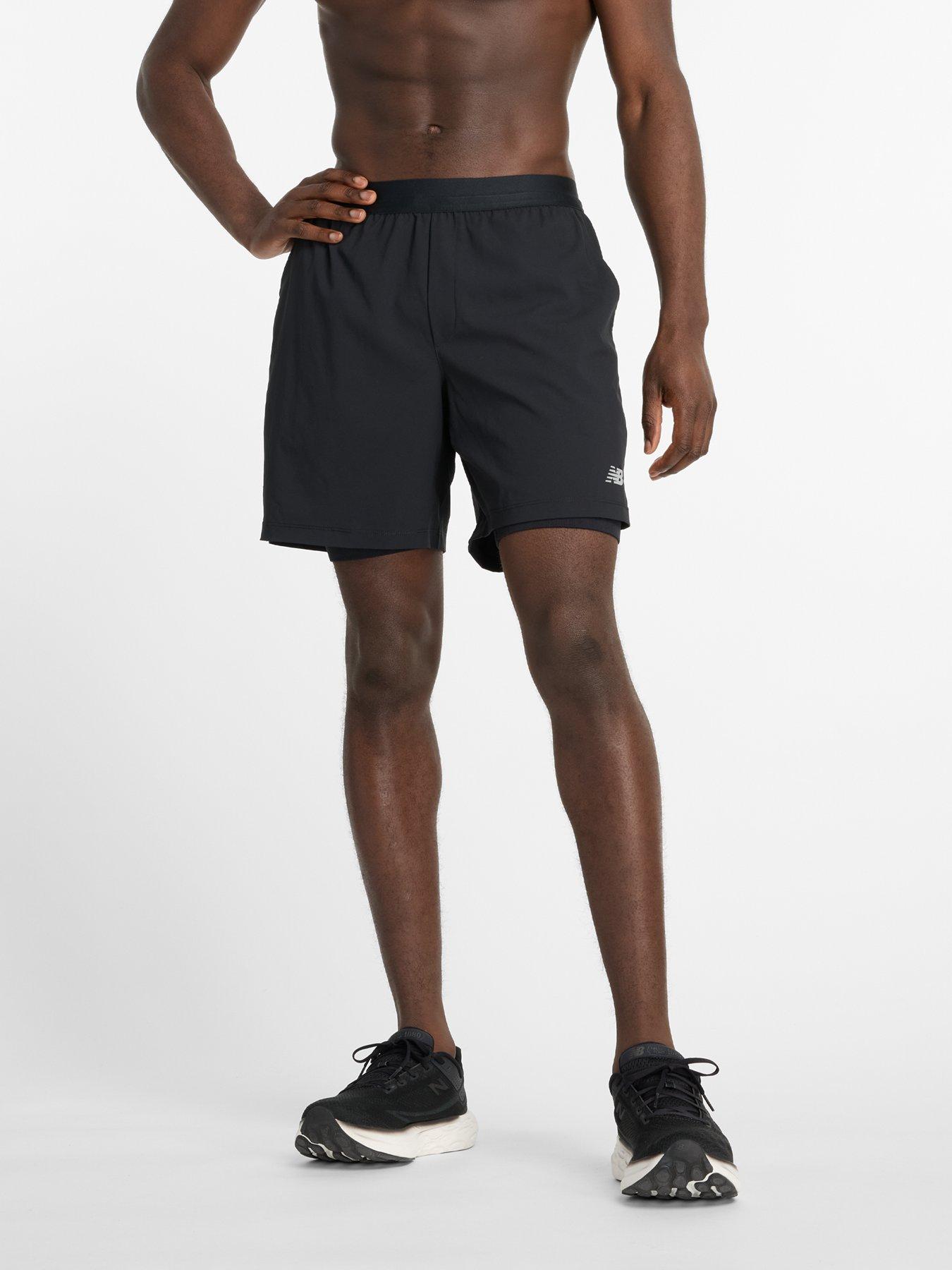 Image 1 of 6 of New Balance Mens Training Ac Lined 7Inch Shorts - Black