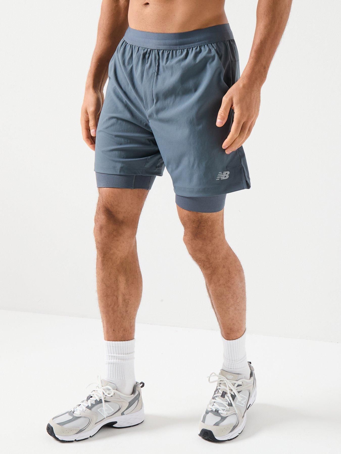 New Balance Mens Training Ac Lined 7Inch Shorts - Grey