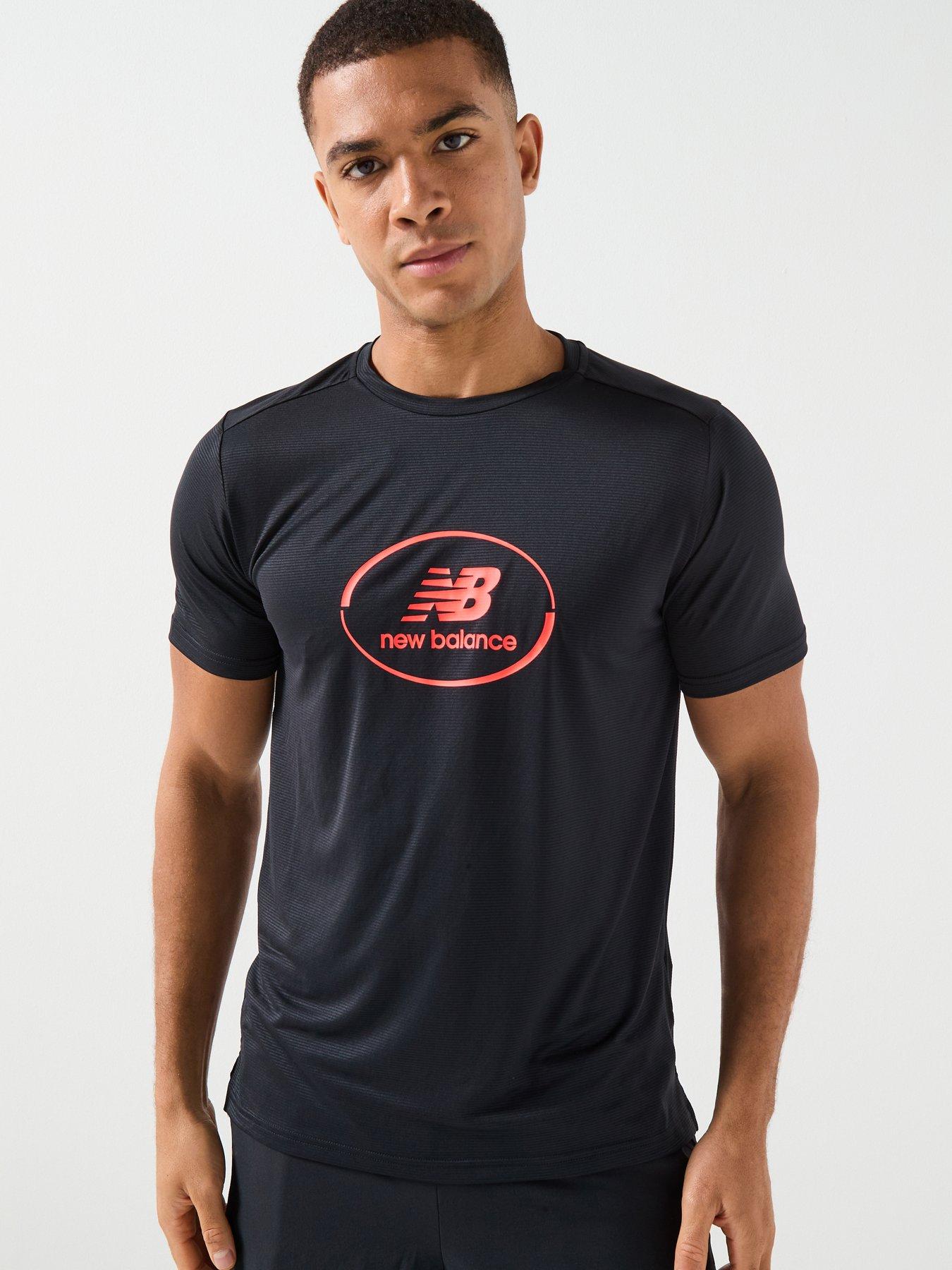 Image 1 of 4 of New Balance Mens Running Essential Graphic T-Shirt - Black
