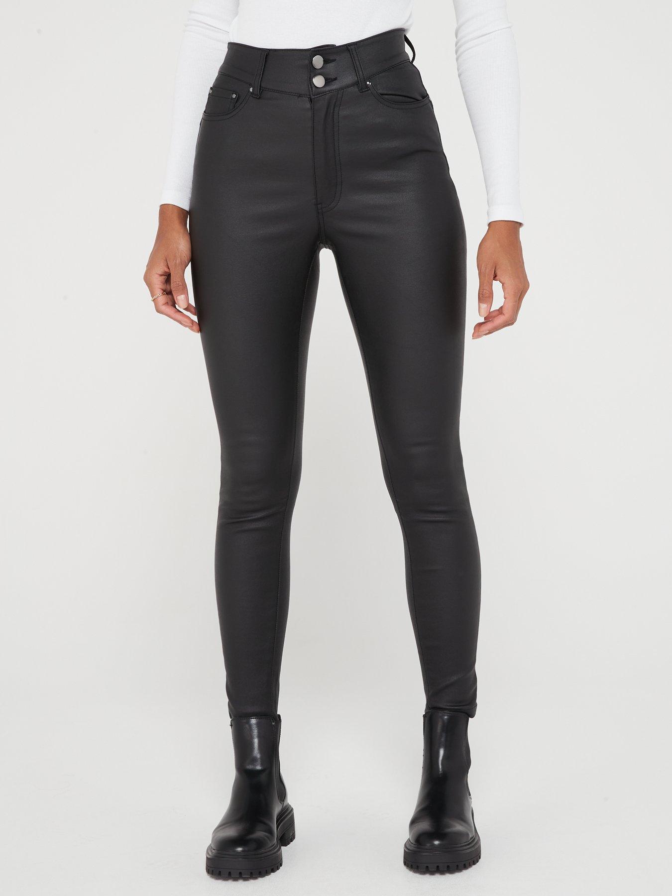 The Very Collection Coated Denim Shaping Skinny Jeans - Black
