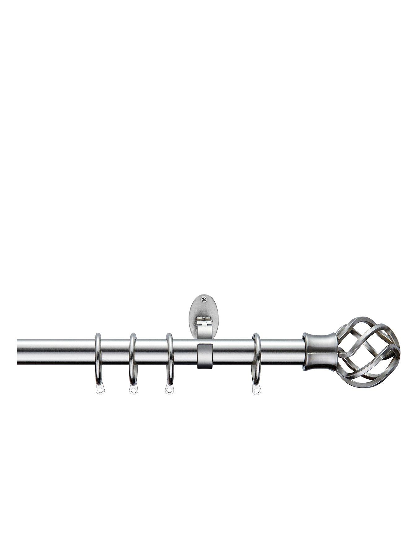 very-home-metal-cage-finial-28-mm-stainless-steel-extendable-curtain-pole