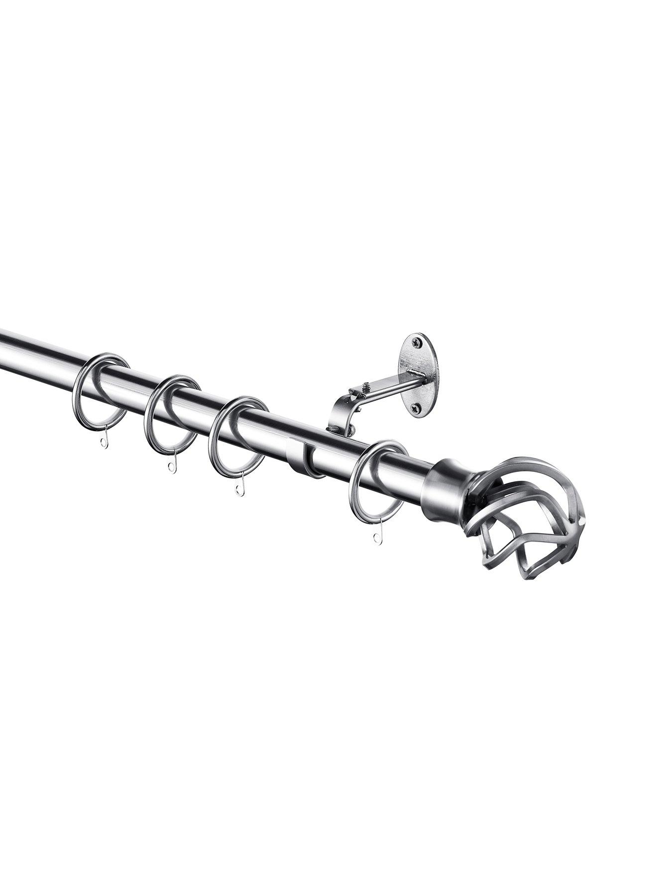 Image 2 of 6 of The Very Collection Metal Cage Finial 28 mm Stainless Steel Extendable Curtain Pole