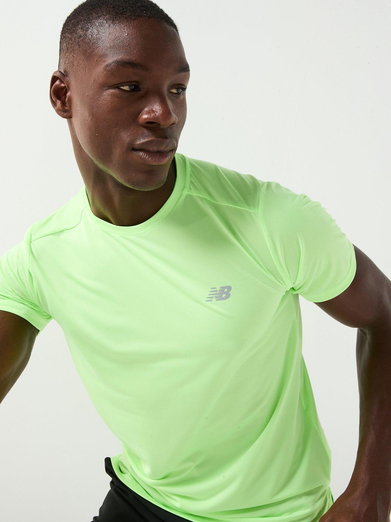 New Balance Mens Running Essential Reflective T-Shirt - Green