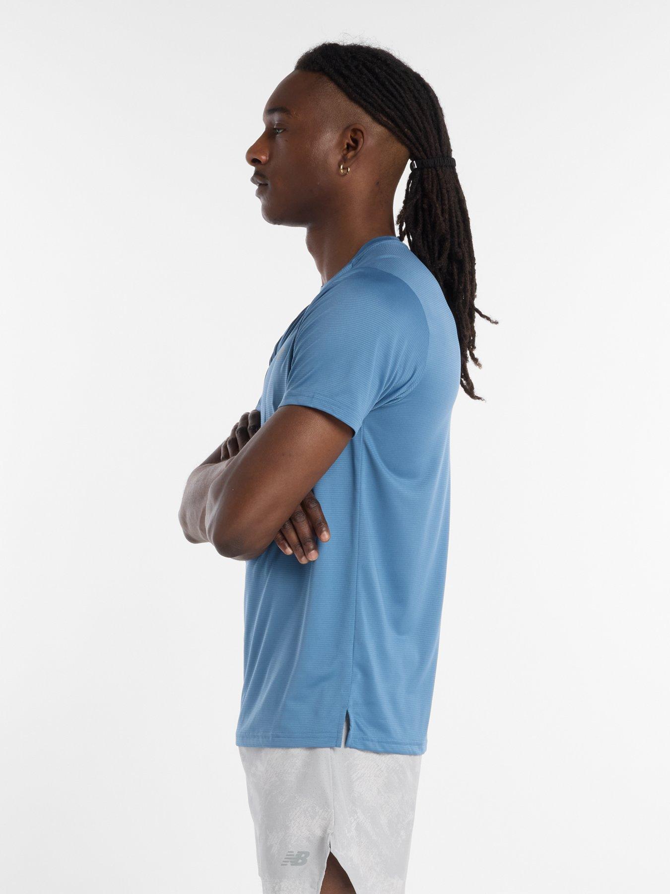  image of new-balance-mens-running-essential-t-shirt-blue