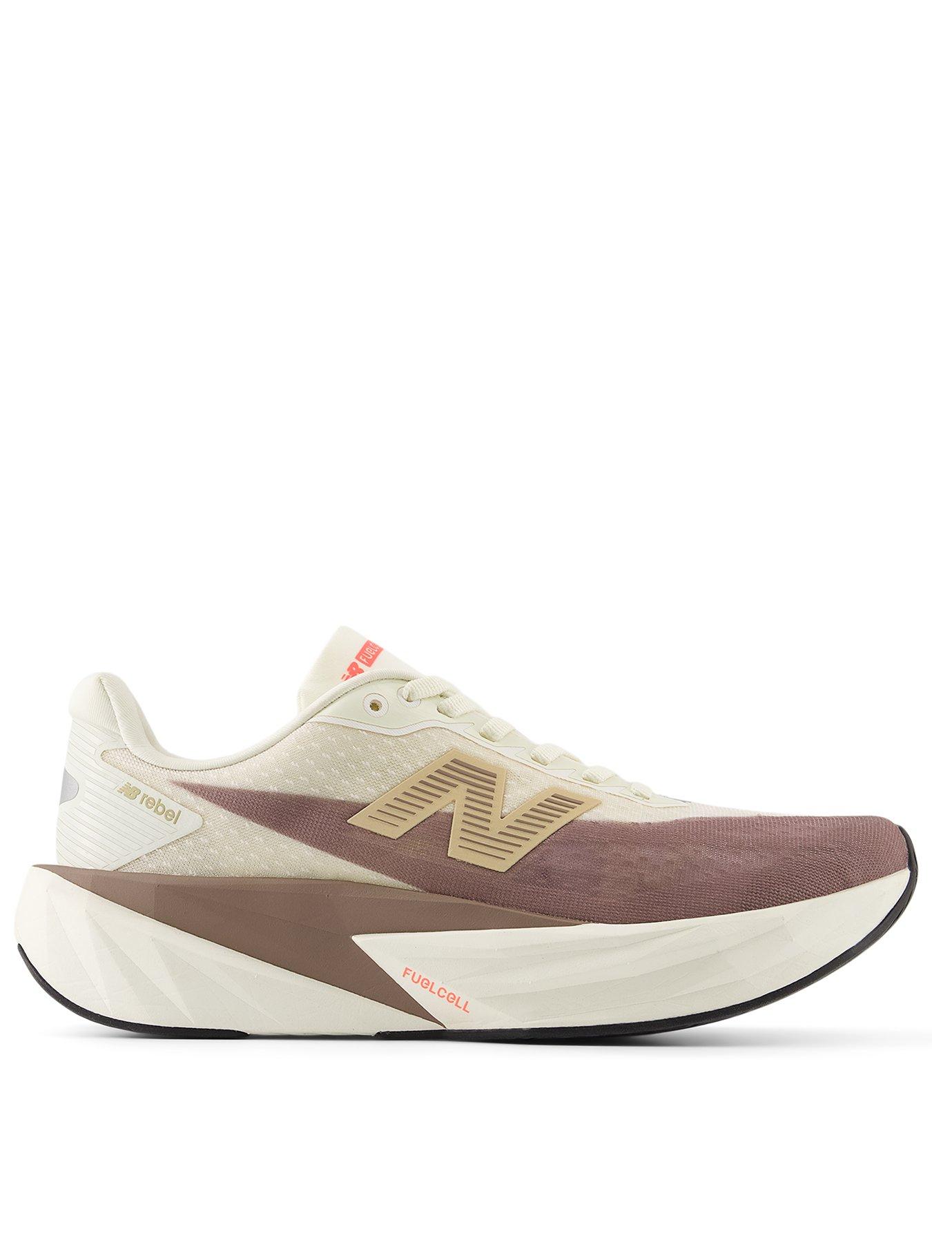 undefined Womens Running Fuelcell Rebel V5 Trainers - White / Brown