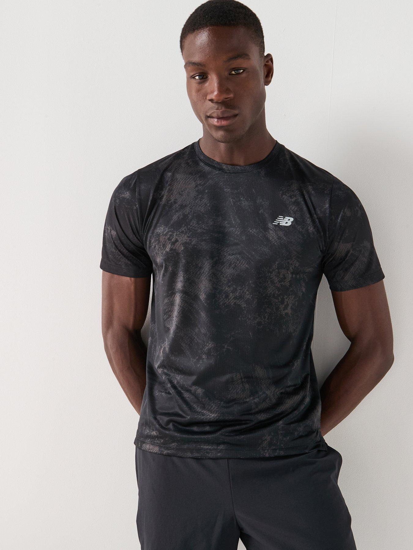 undefined Mens Running Athletics Printed T-Shirt - Grey