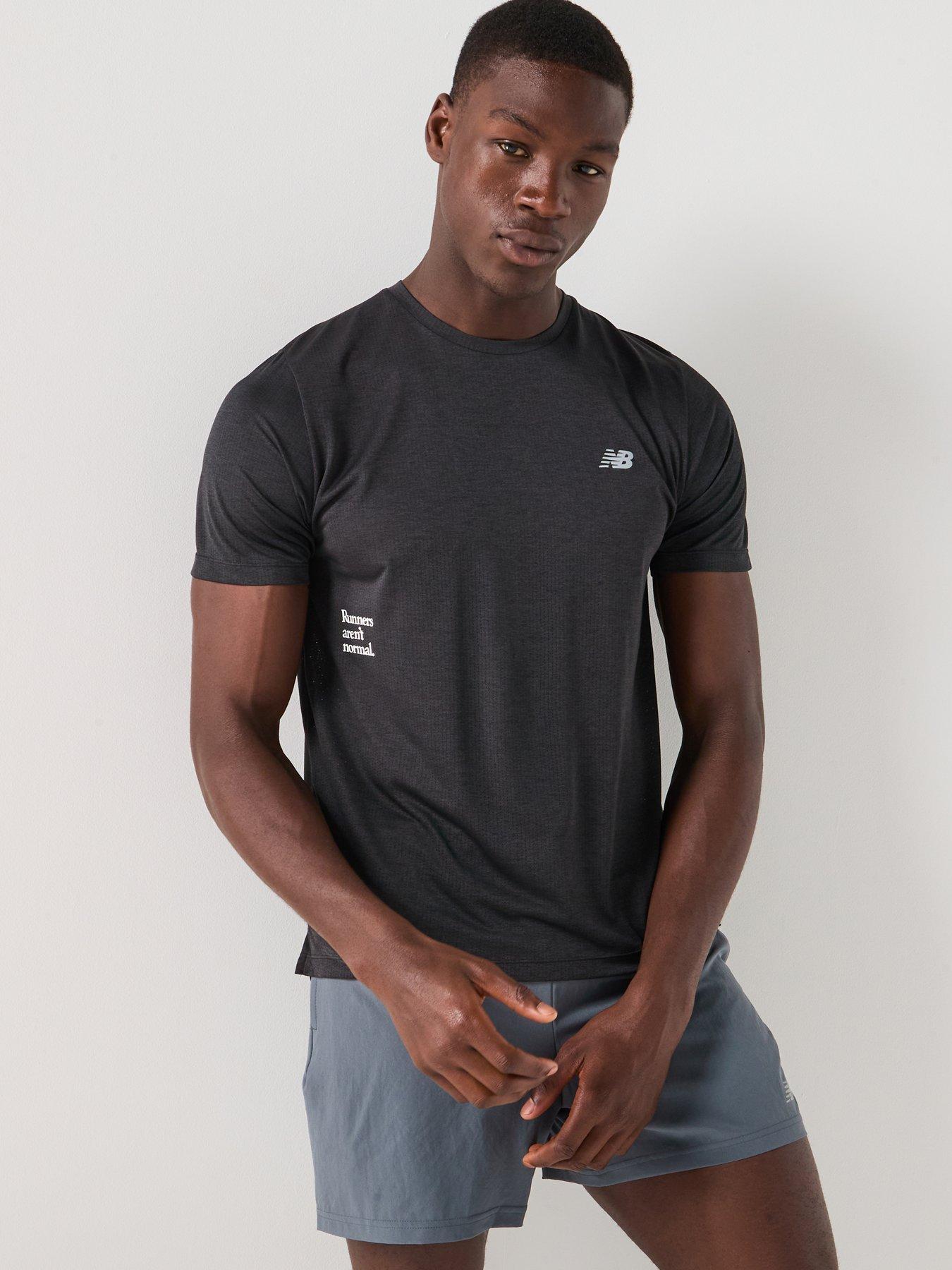 undefined Mens Running Athletics Graphic T-shirt - Black