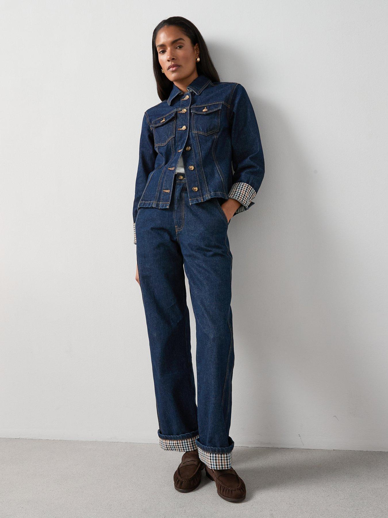 Image 3 of 6 of The Very Collection Denim Wide Leg Heritage Co-Ord Jeans - Dark Wash