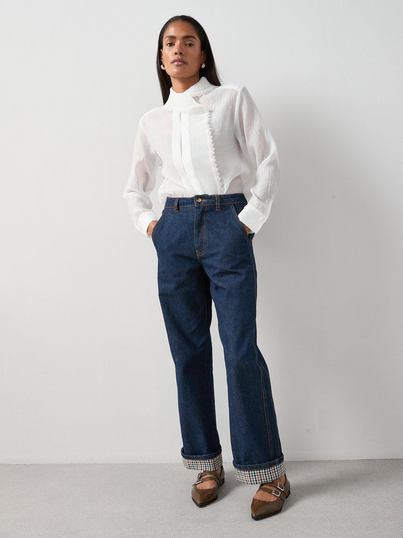 Image 6 of 6 of The Very Collection Denim Wide Leg Heritage Co-Ord Jeans - Dark Wash