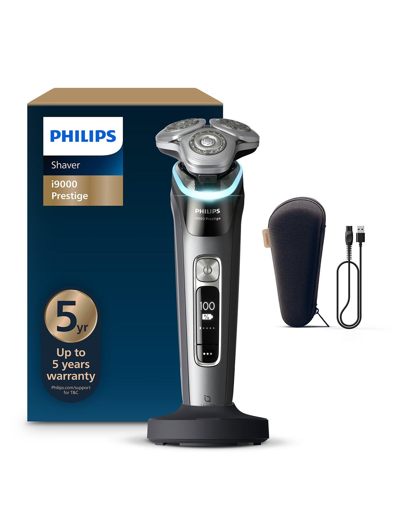 Philips Shaver i9000 Prestige, XP9202/10, Wet  &  Dry Electric Shaver, With Skin IQ Technology, Triple Lift  &  Cut System, 360 Rotating Dual Steel Precision razor Blades
