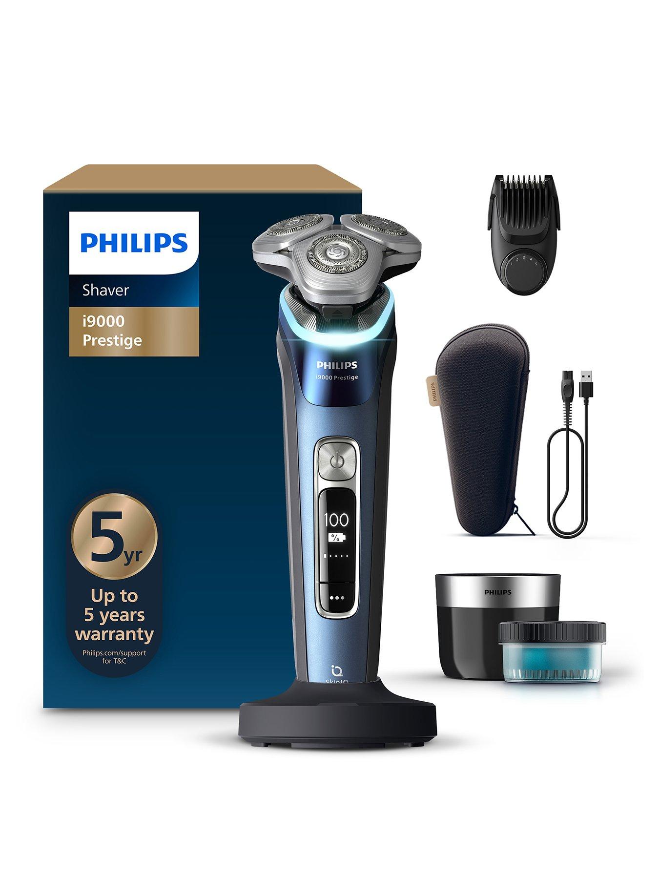 Philips Shaver i9000 Prestige, XP9201/33, Wet  &  Dry Electric Shaver, With Skin IQ Technology, Triple Lift  &  Cut System, 360 Rotating Dual Steel Precision razor Blades