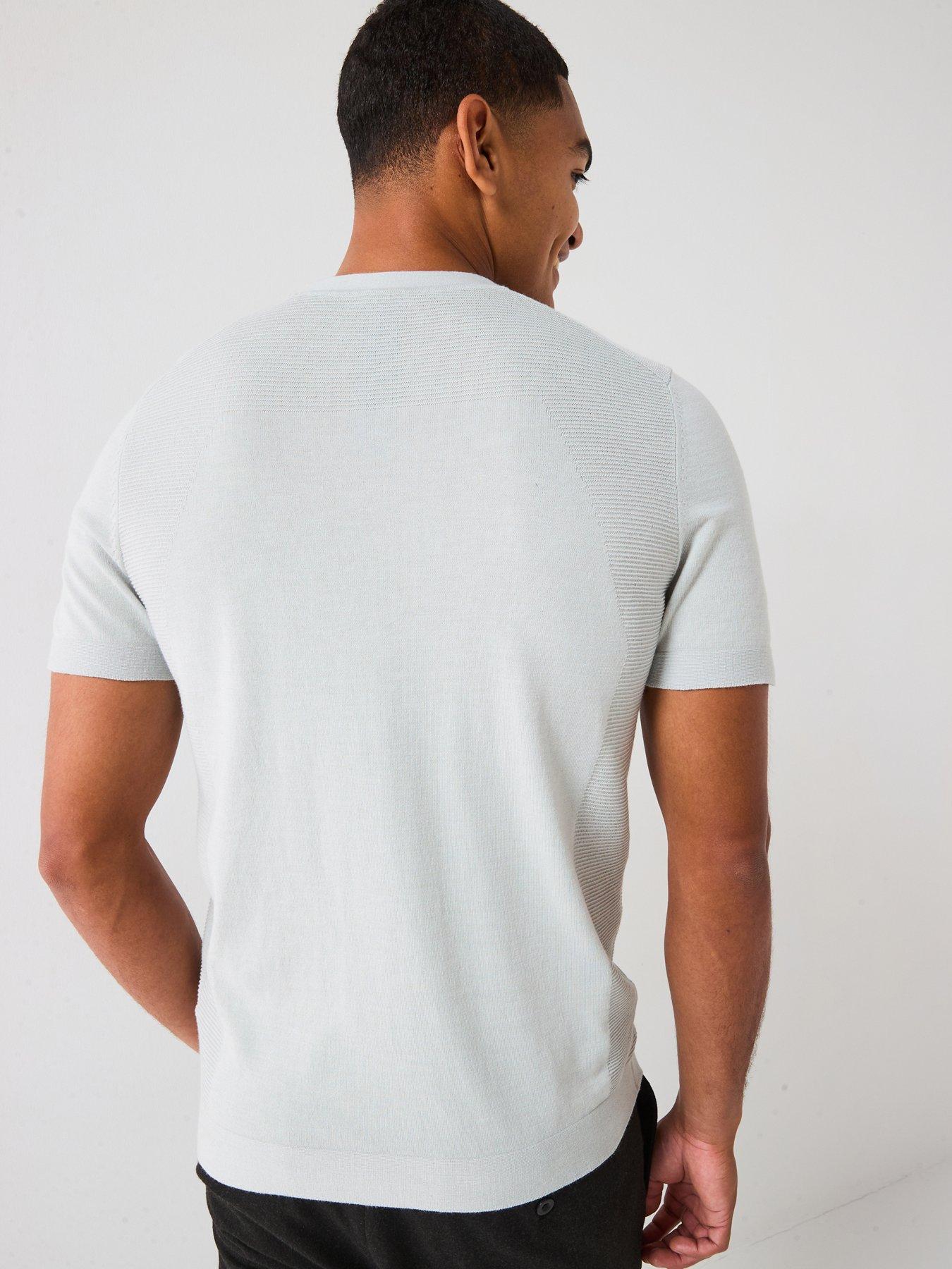 Image 2 of 6 of BOSS Momentum Lite Short Sleeve Knitted Jumper - Light Grey