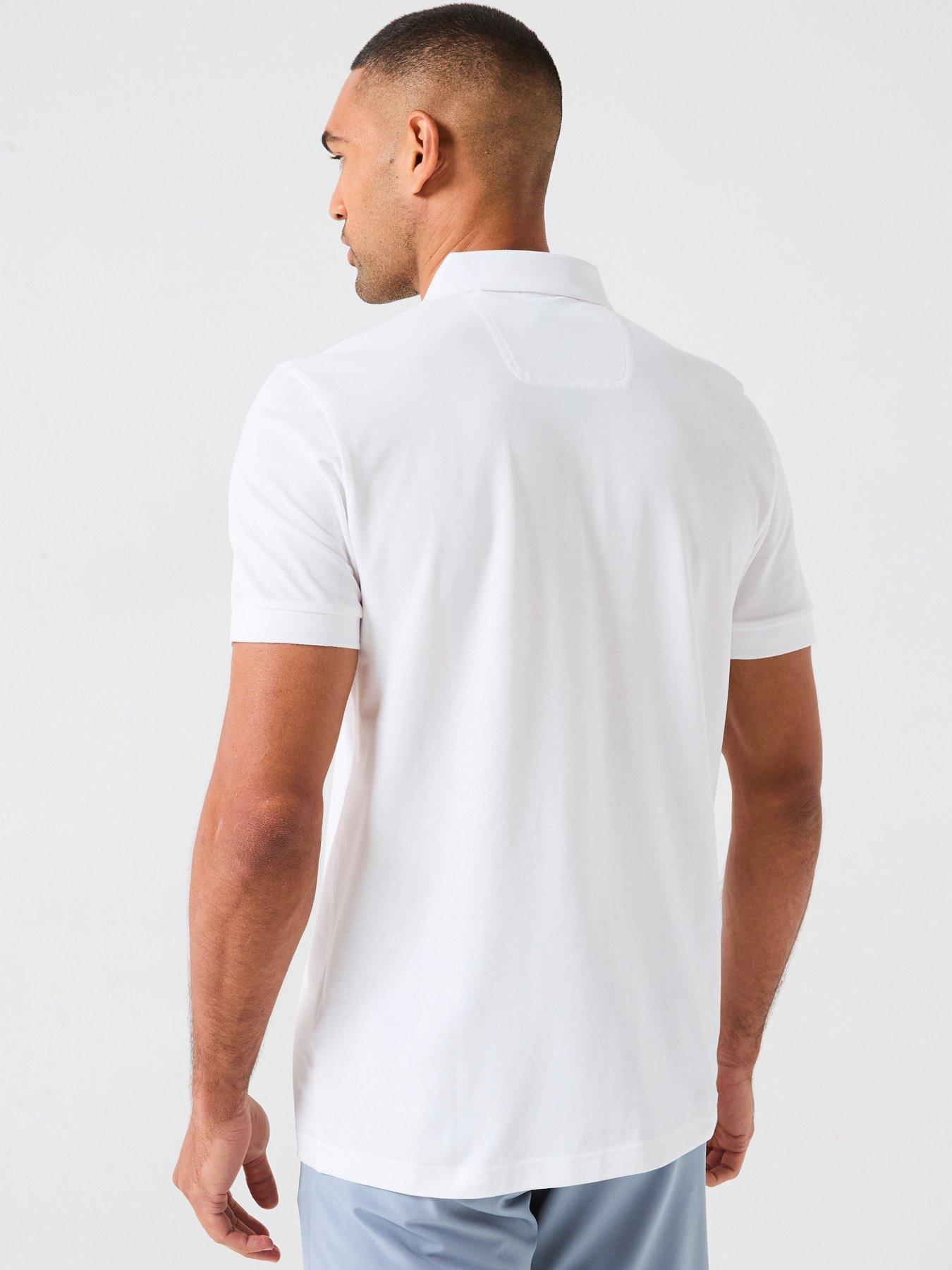 Image 2 of 6 of BOSS Tonal Logo Polo Shirt - White