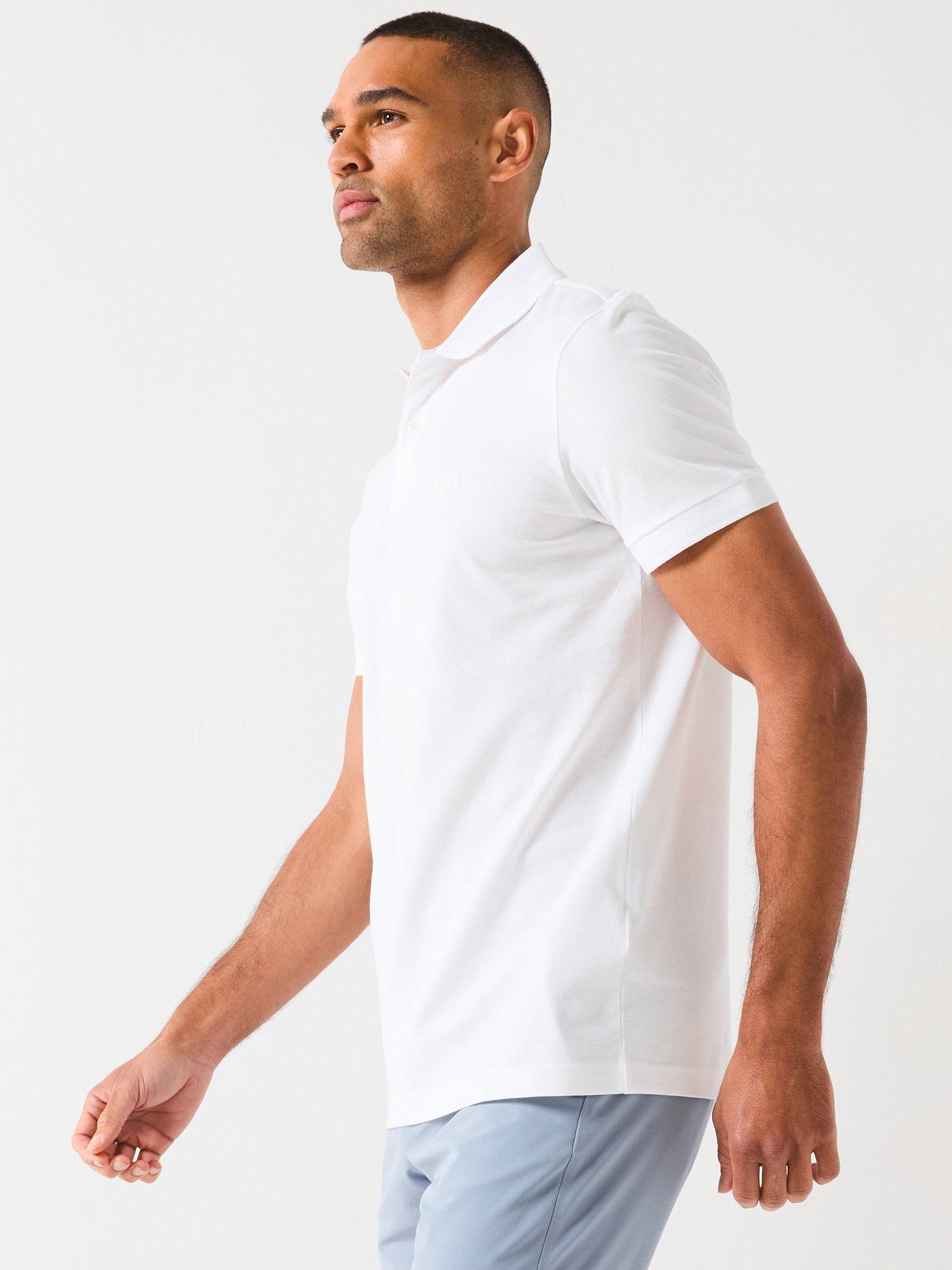 Image 6 of 6 of BOSS Tonal Logo Polo Shirt - White