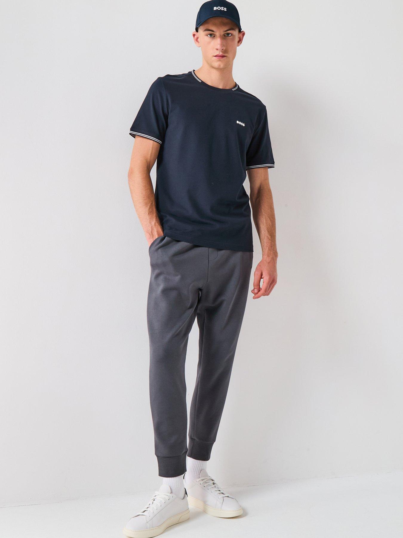  image of boss-taul-regular-fit-stretch-pique-t-shirt-navy
