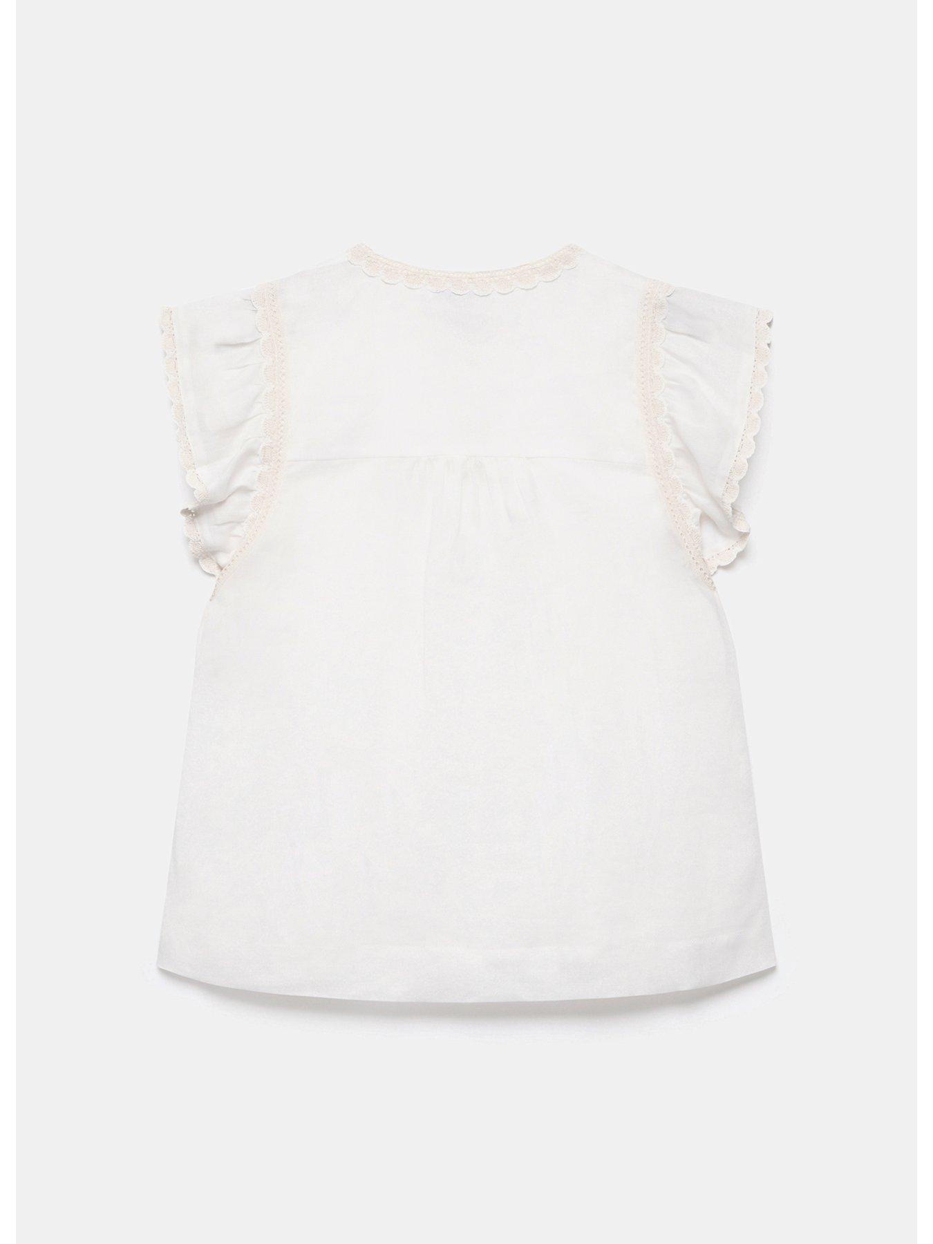  image of mint-velvet-white-cap-sleeve-blouse-cream