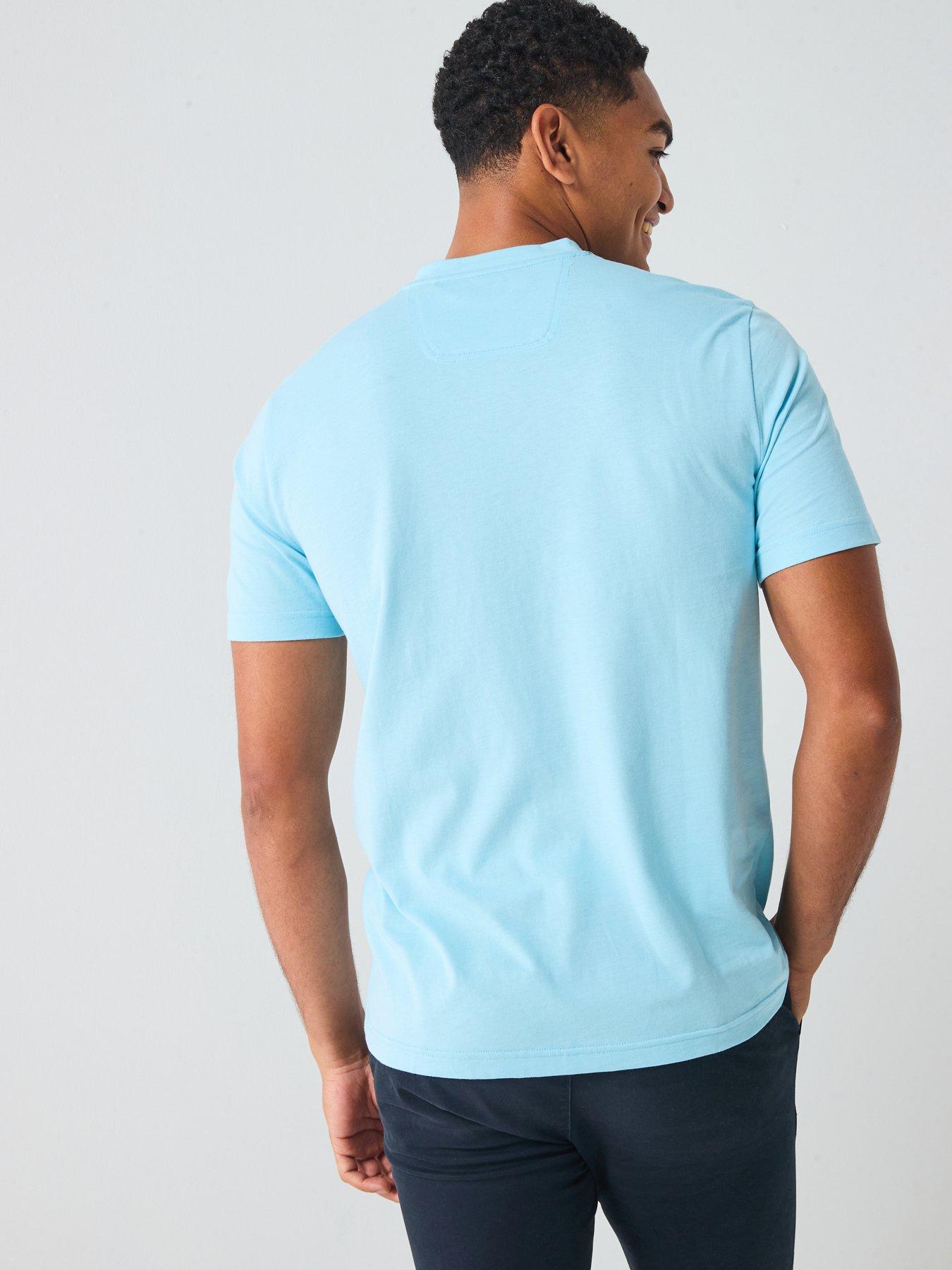 Image 2 of 5 of BOSS Tee Iconic Zone Large Logo T-Shirt - Light Blue