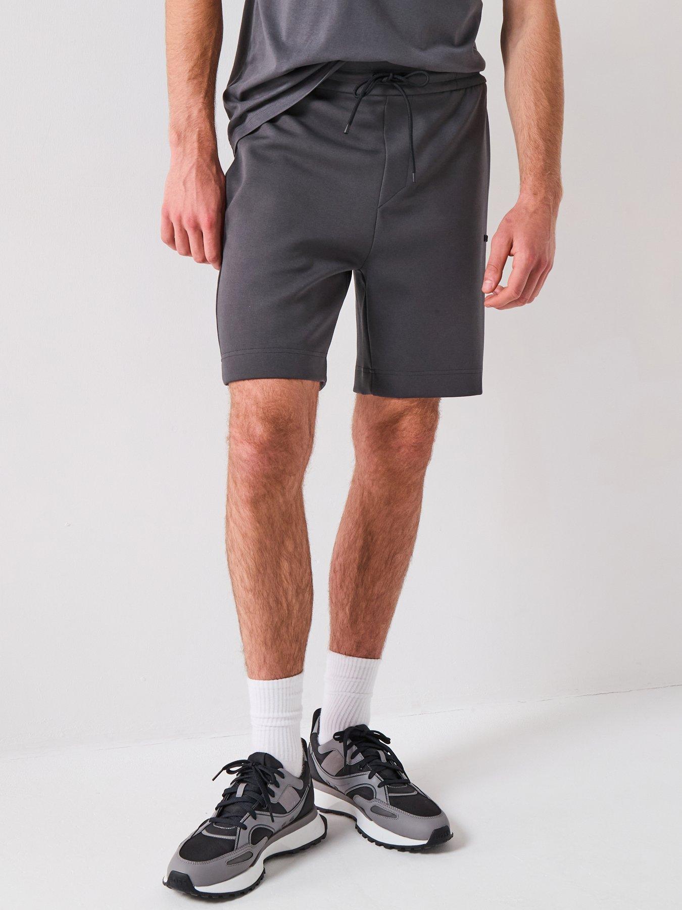  image of boss-shorts-zone-regular-fit-jersey-shorts-dark-grey