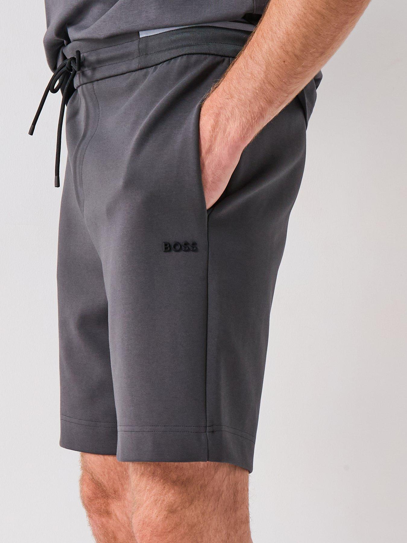  image of boss-shorts-zone-regular-fit-jersey-shorts-dark-grey