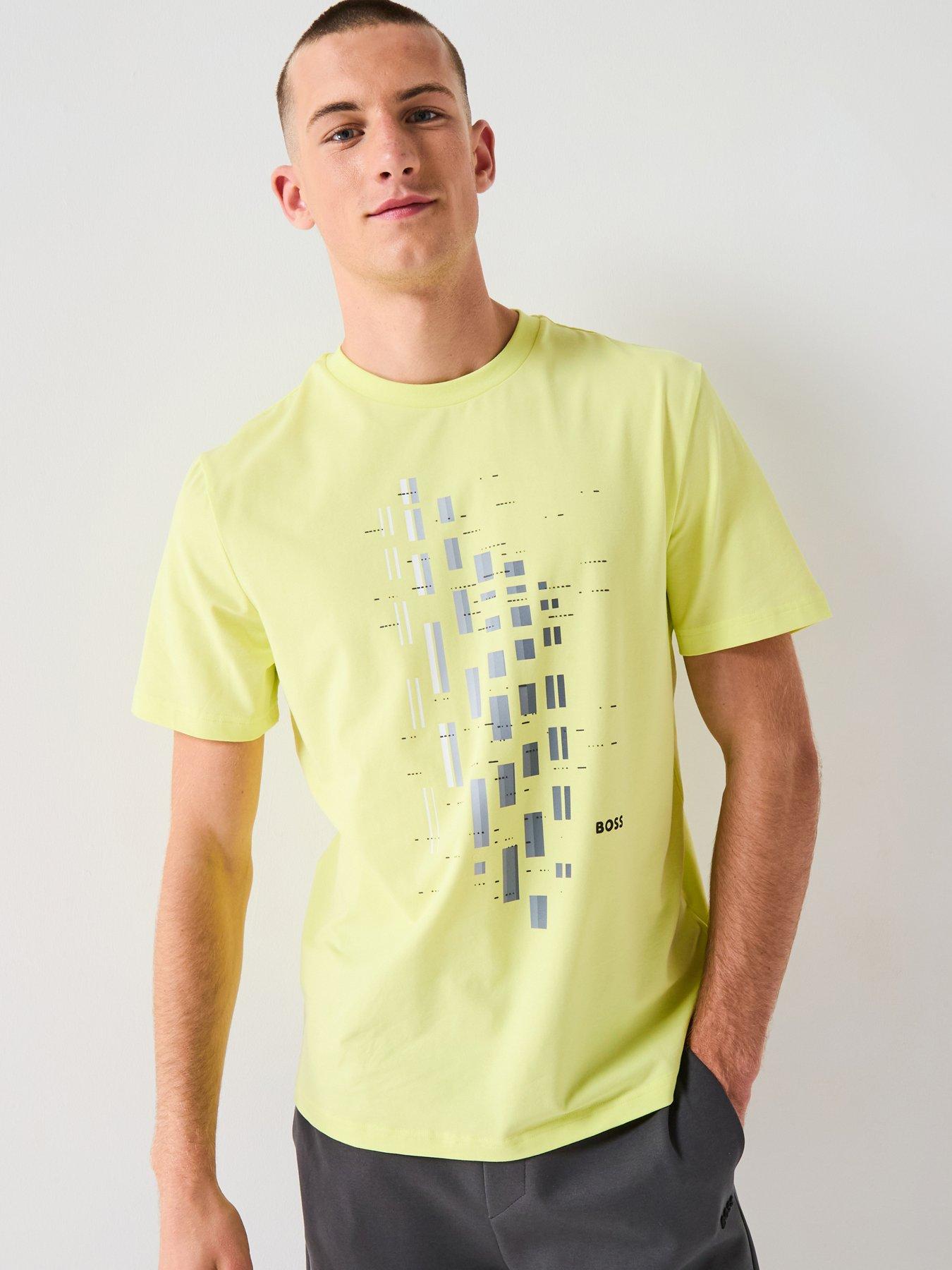 front image of boss-tee-grx-zone-regular-fit-graphic-t-shirt-green