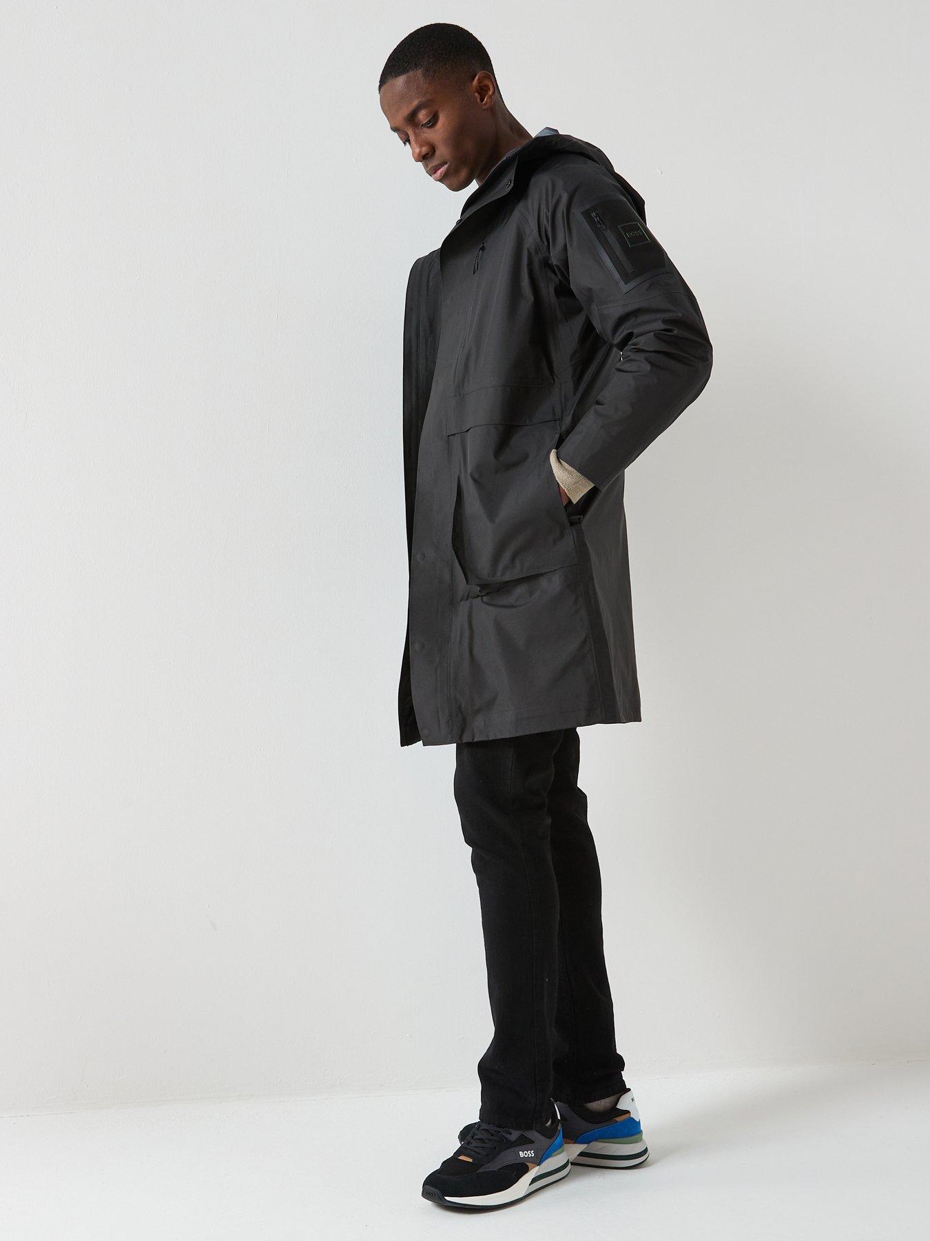  image of boss-water-repellent-lightweight-parka-coat-with-sealed-seams-white