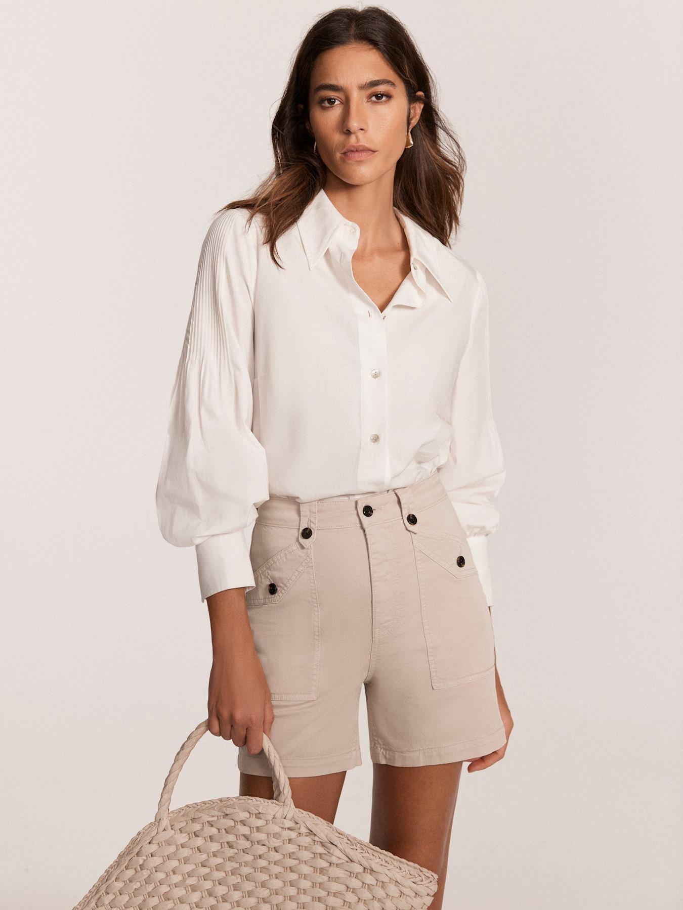  image of mint-velvet-neutral-cotton-chino-shorts-beige