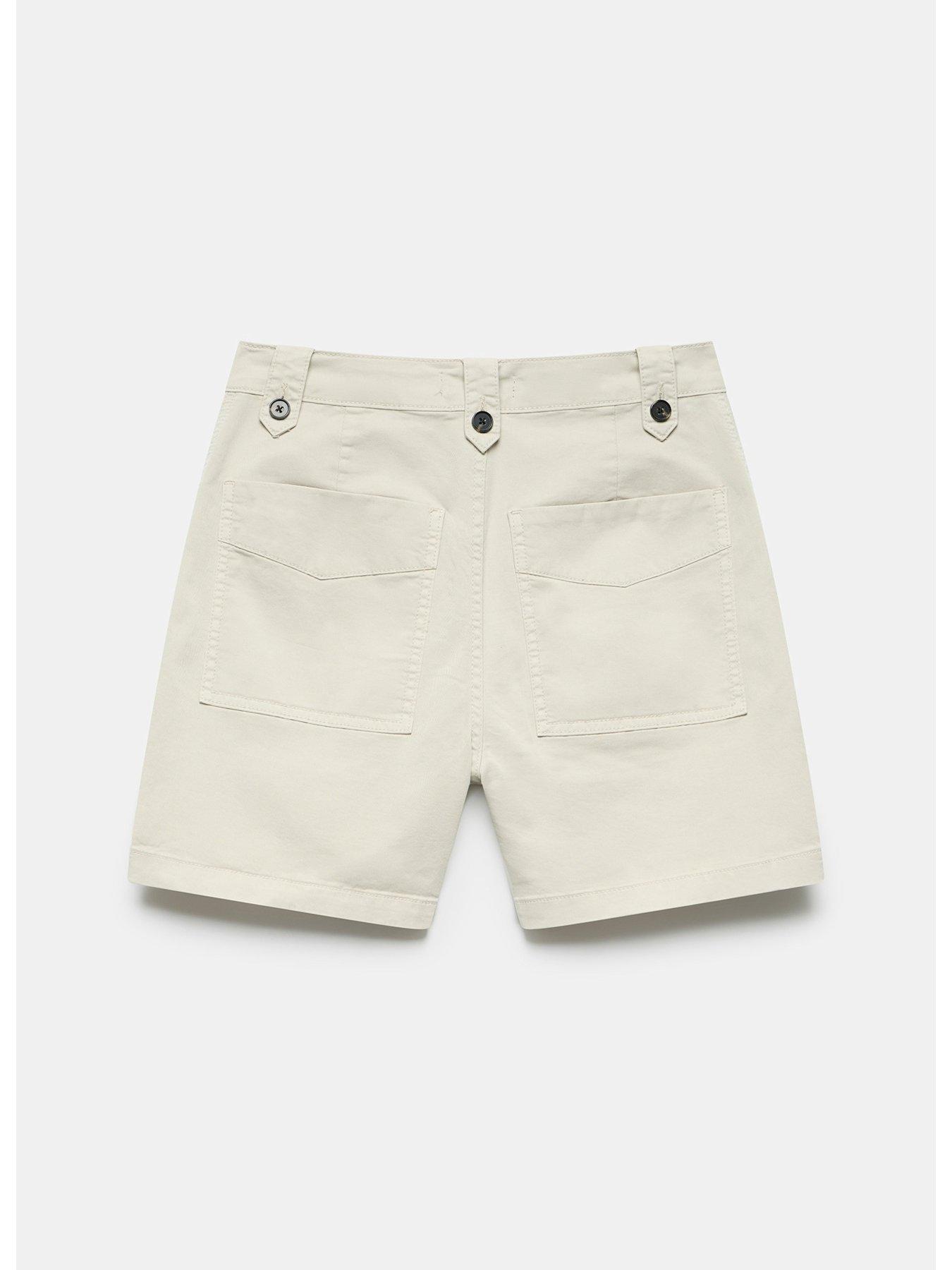  image of mint-velvet-neutral-cotton-chino-shorts-beige