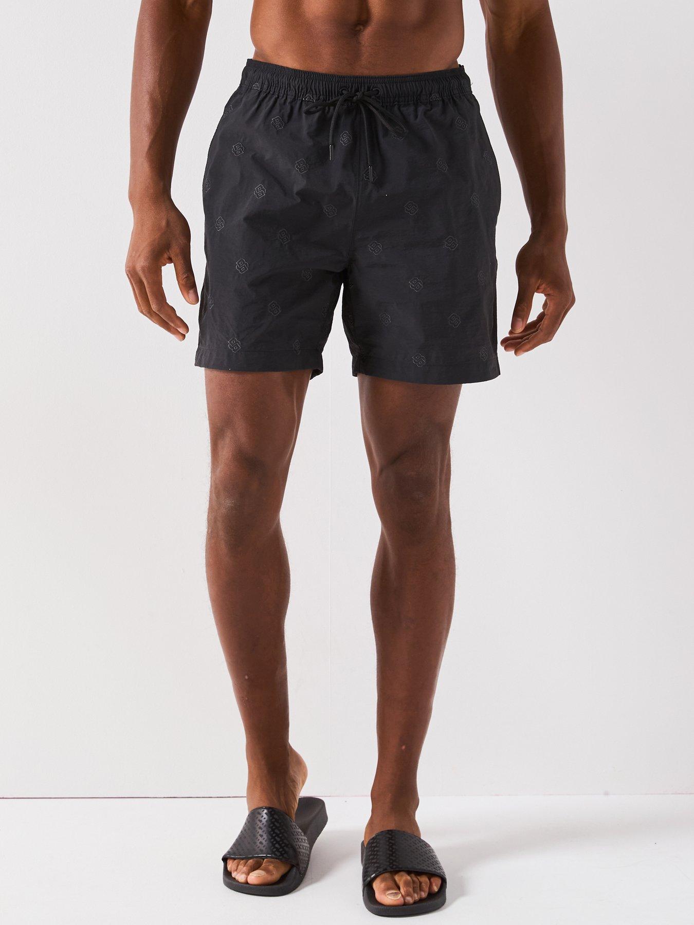 undefined Jean All Over Bb Logo Swim Shorts - Black