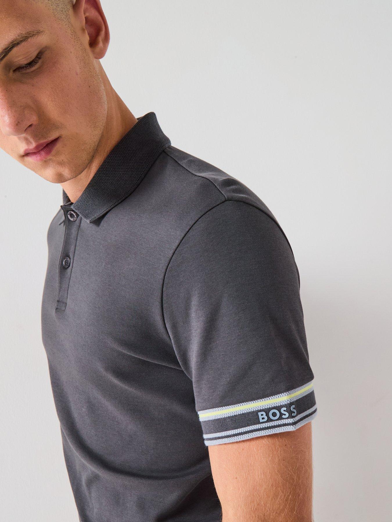 undefined Polo Zone Slim Fit Arm Logo Polo Shirt - Grey