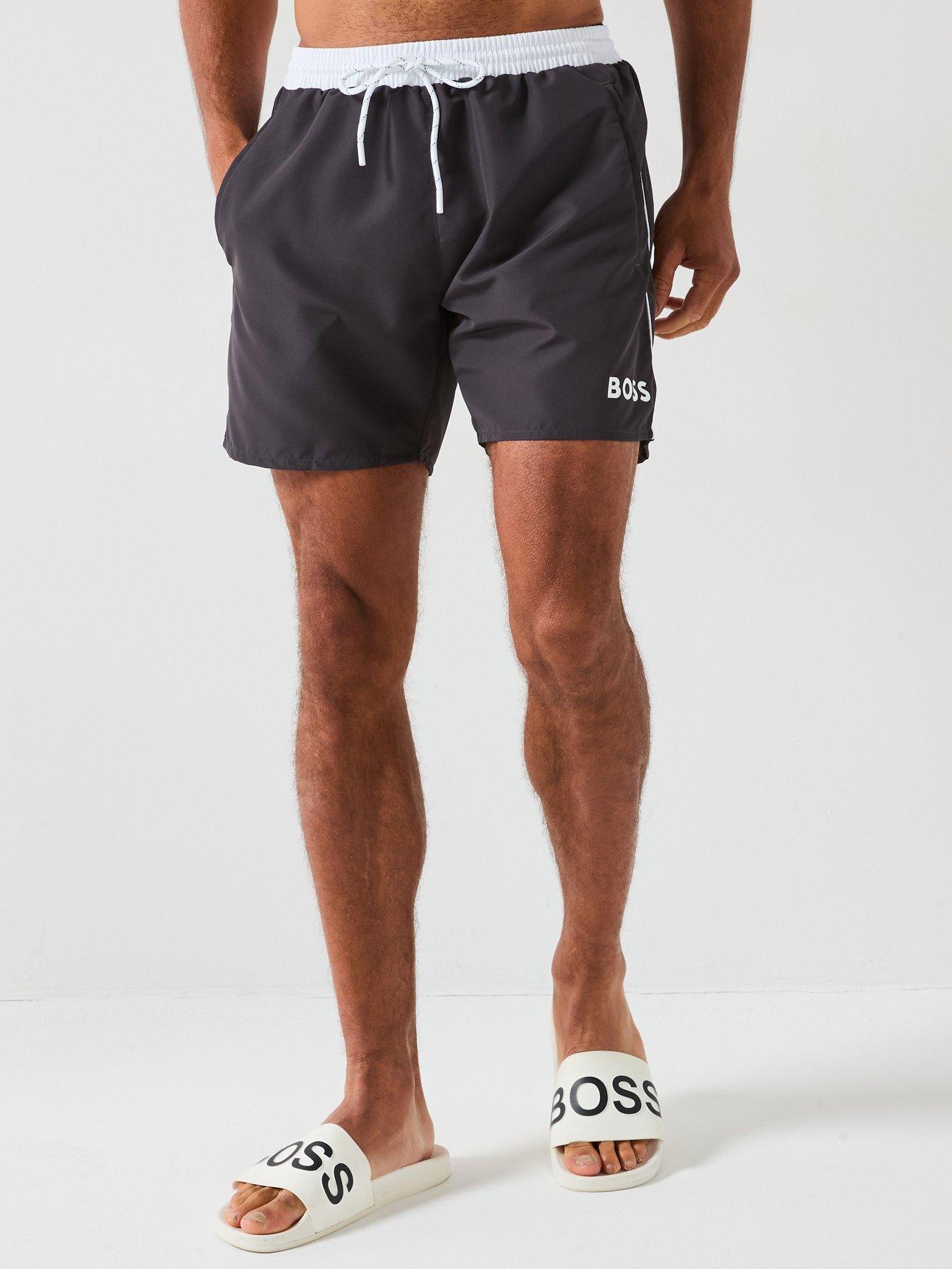 Image 1 of 6 of BOSS Starfish Swim Shorts - Grey