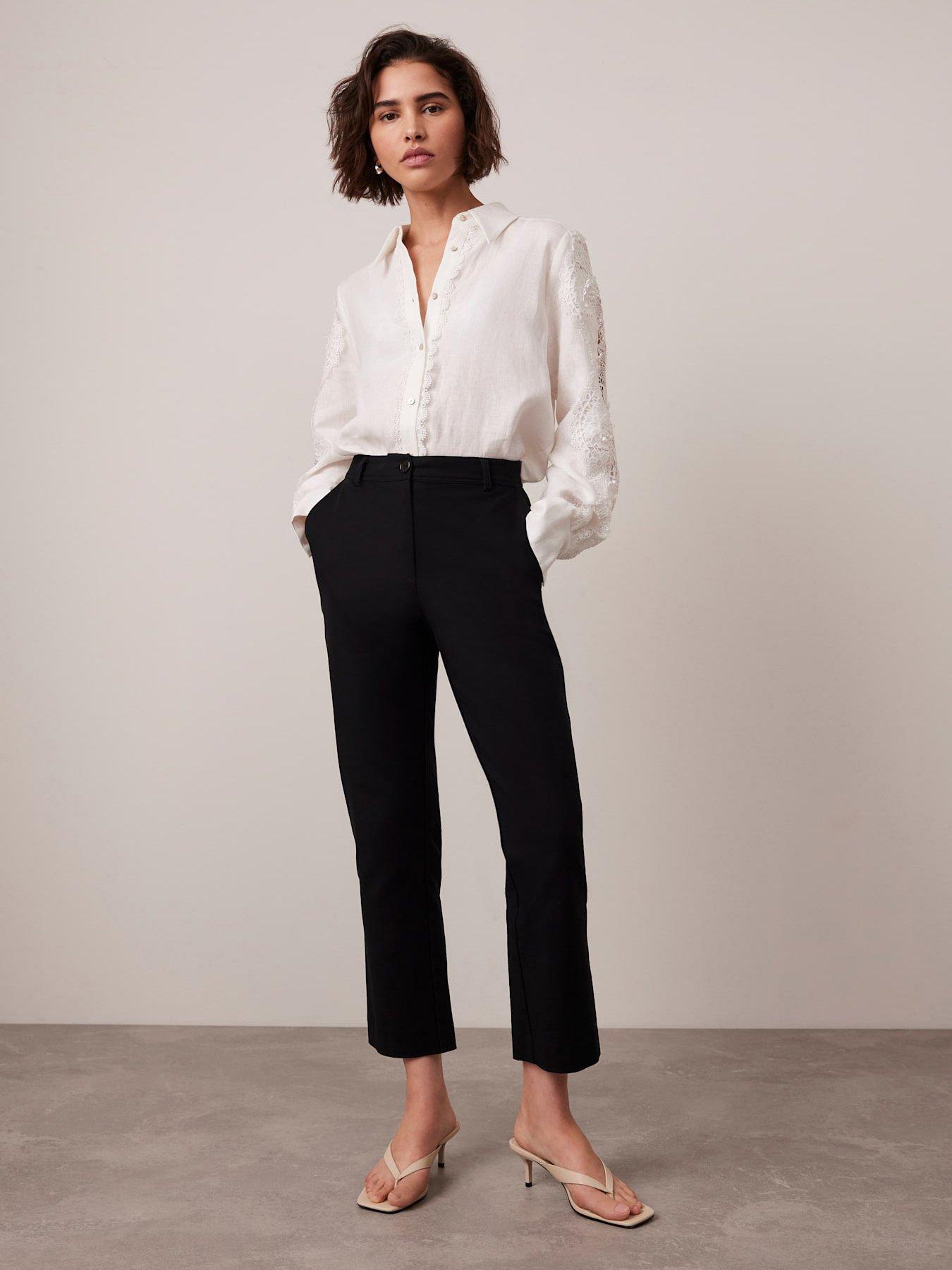 undefined Cropped Tapered Trousers - Black