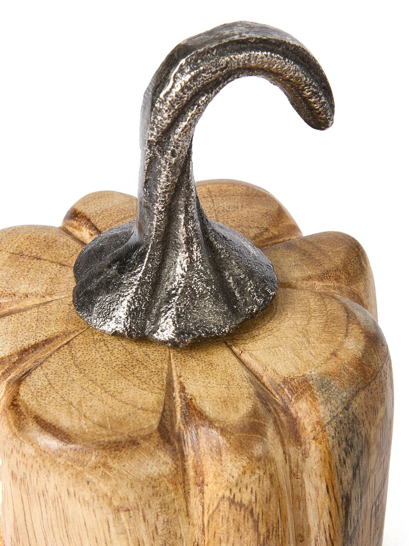 Image 4 of 4 of Heaven Sends Set of 2&nbsp;Wooden Pumpkin Autumn Decorations