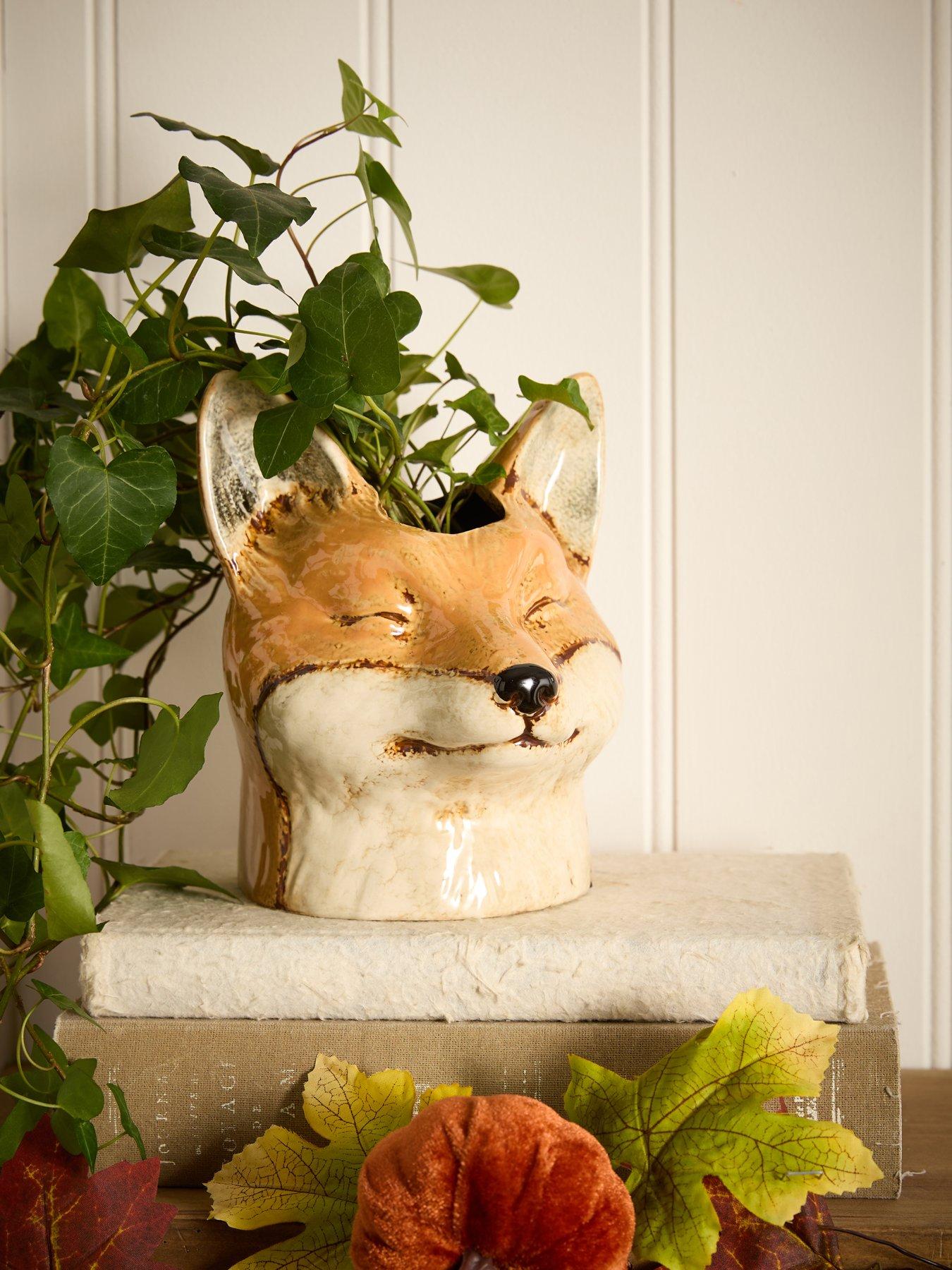 Image 1 of 6 of Heaven Sends Fox Head Planter Autumn Decoration