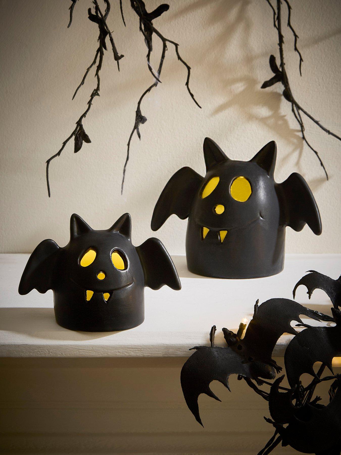 Heaven Sends Set of 2 Black Light Up Bat Halloween Decorations