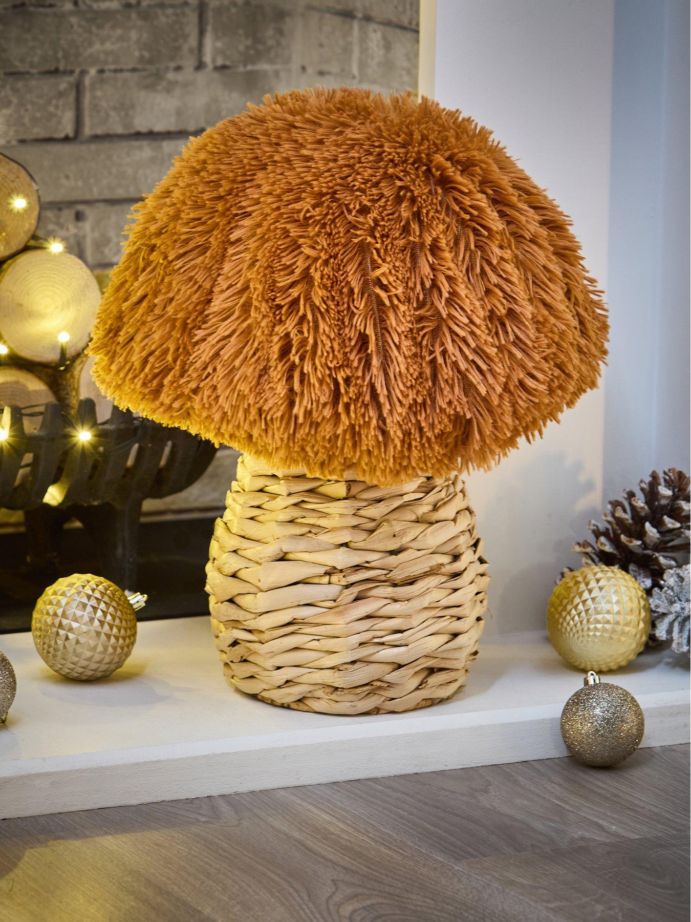undefined Fur and Rattan Toadstool Christmas Decoration