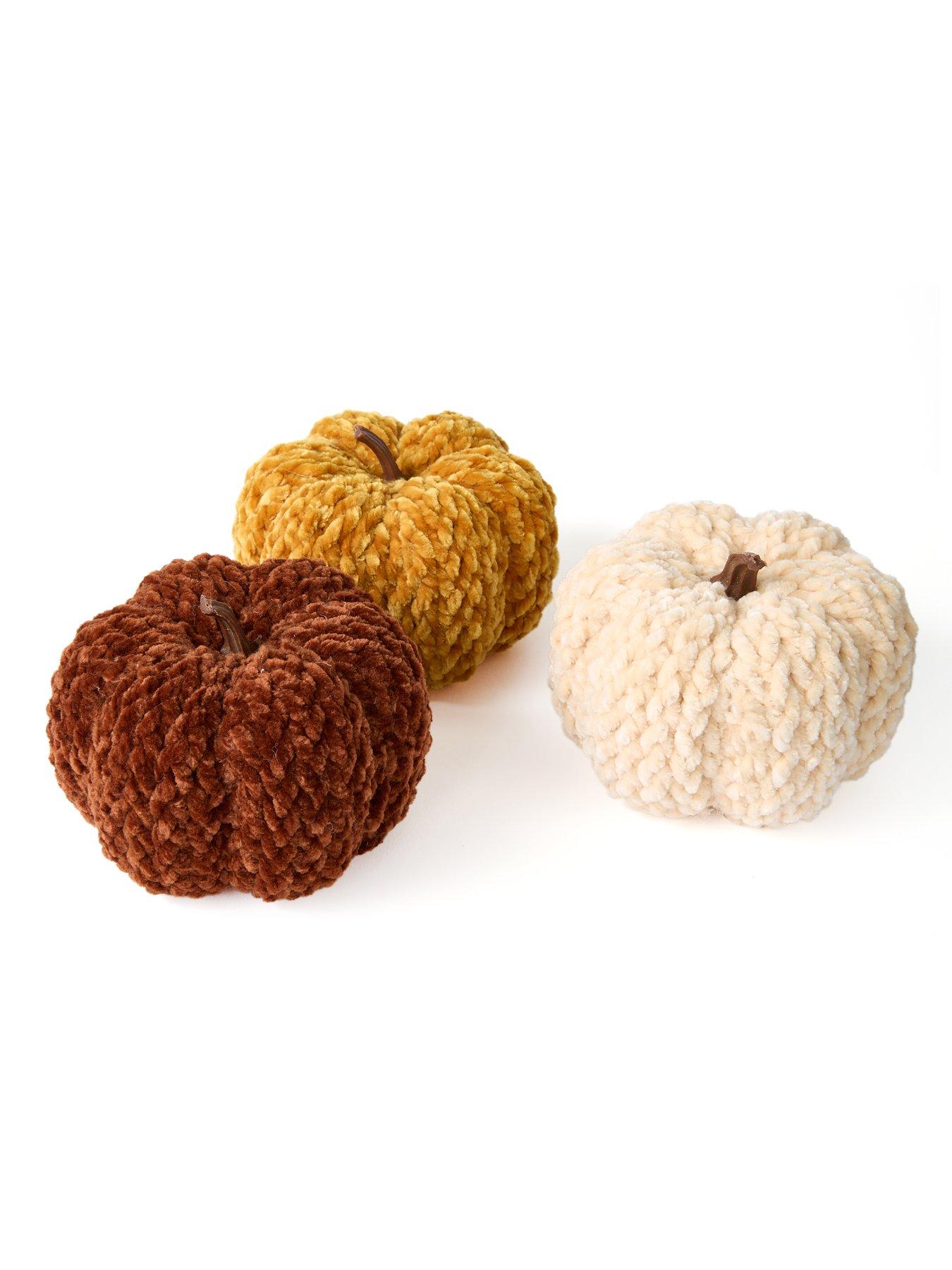 Image 2 of 6 of Heaven Sends Set of 3 Chenille Pumpkin Autumn Decorations