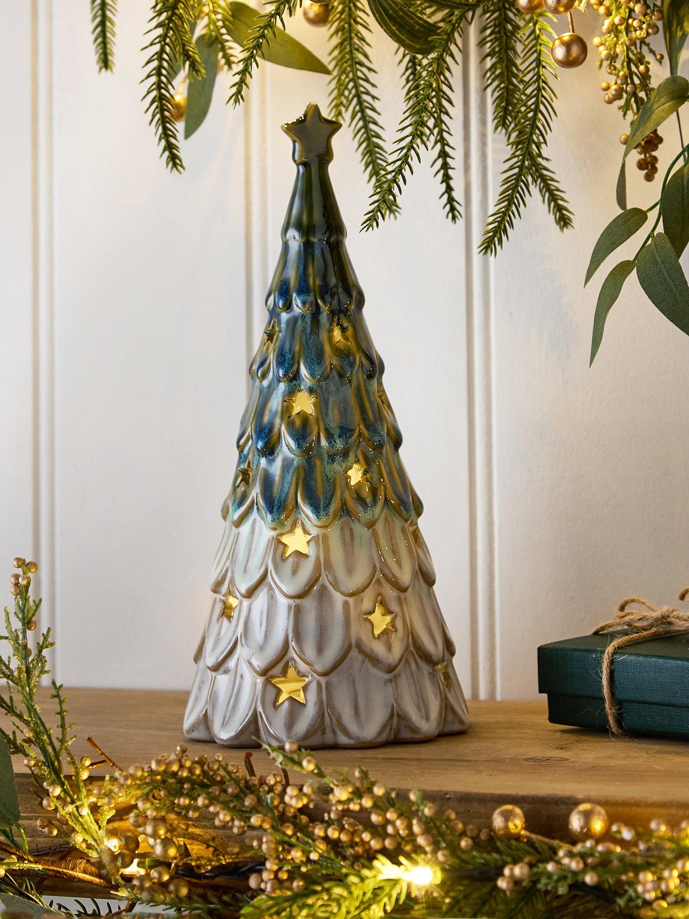 undefined 25 cm Light Up Ombre Ceramic Christmas Tree