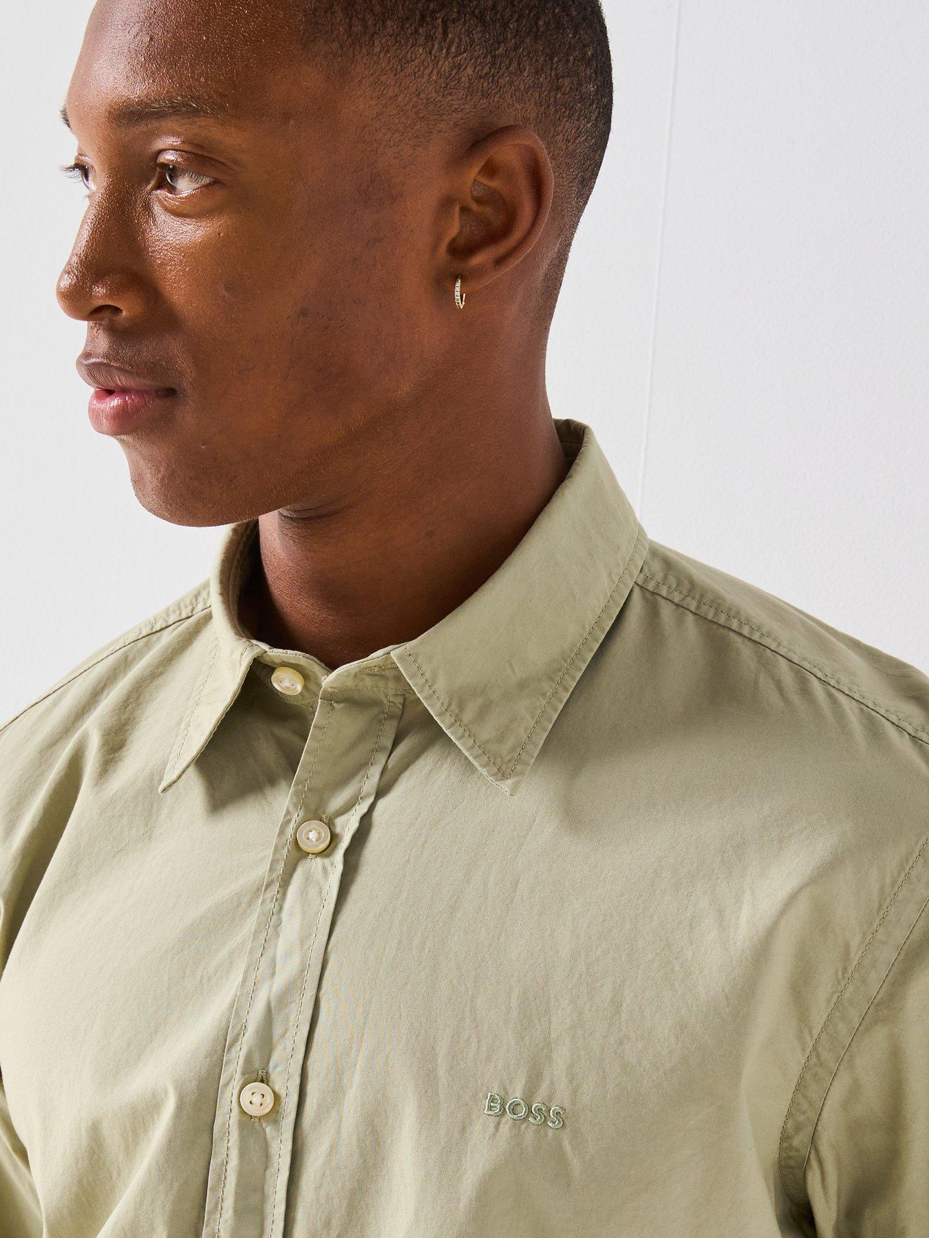 Image 4 of 6 of BOSS Relegant 6 M Regular Fit Logo Poplin Shirt - Green