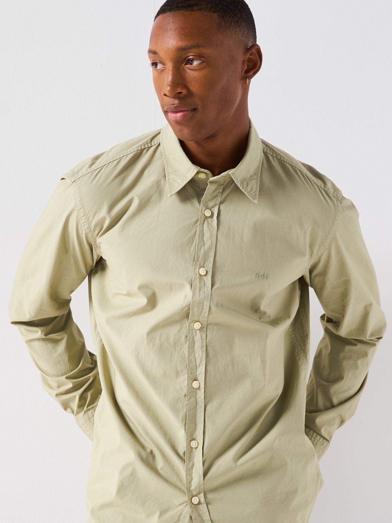 Image 5 of 6 of BOSS Relegant 6 M Regular Fit Logo Poplin Shirt - Green
