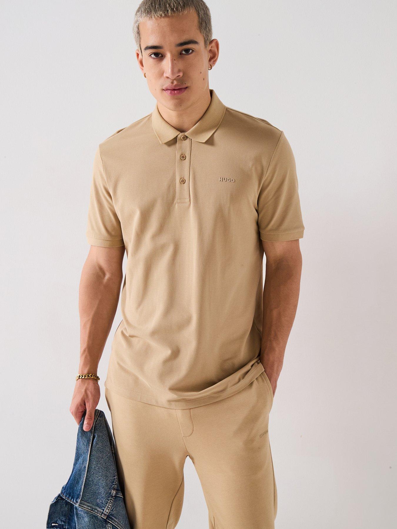 hugo-donos222-regular-fit-left-chest-logo-polo-shirt-beige