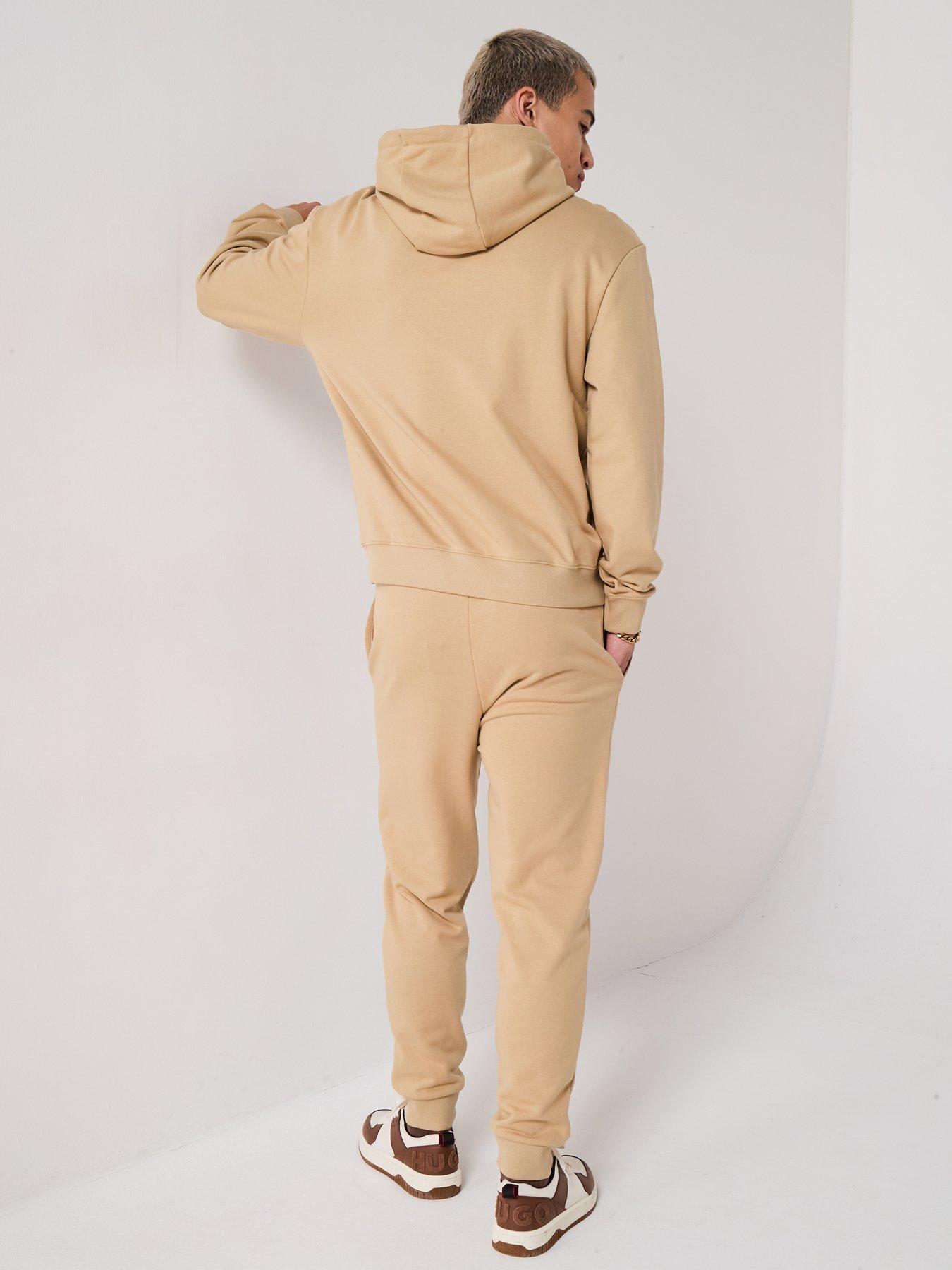 Image 2 of 6 of HUGO Dapodayote Jersey Overhead Tracksuit - Beige