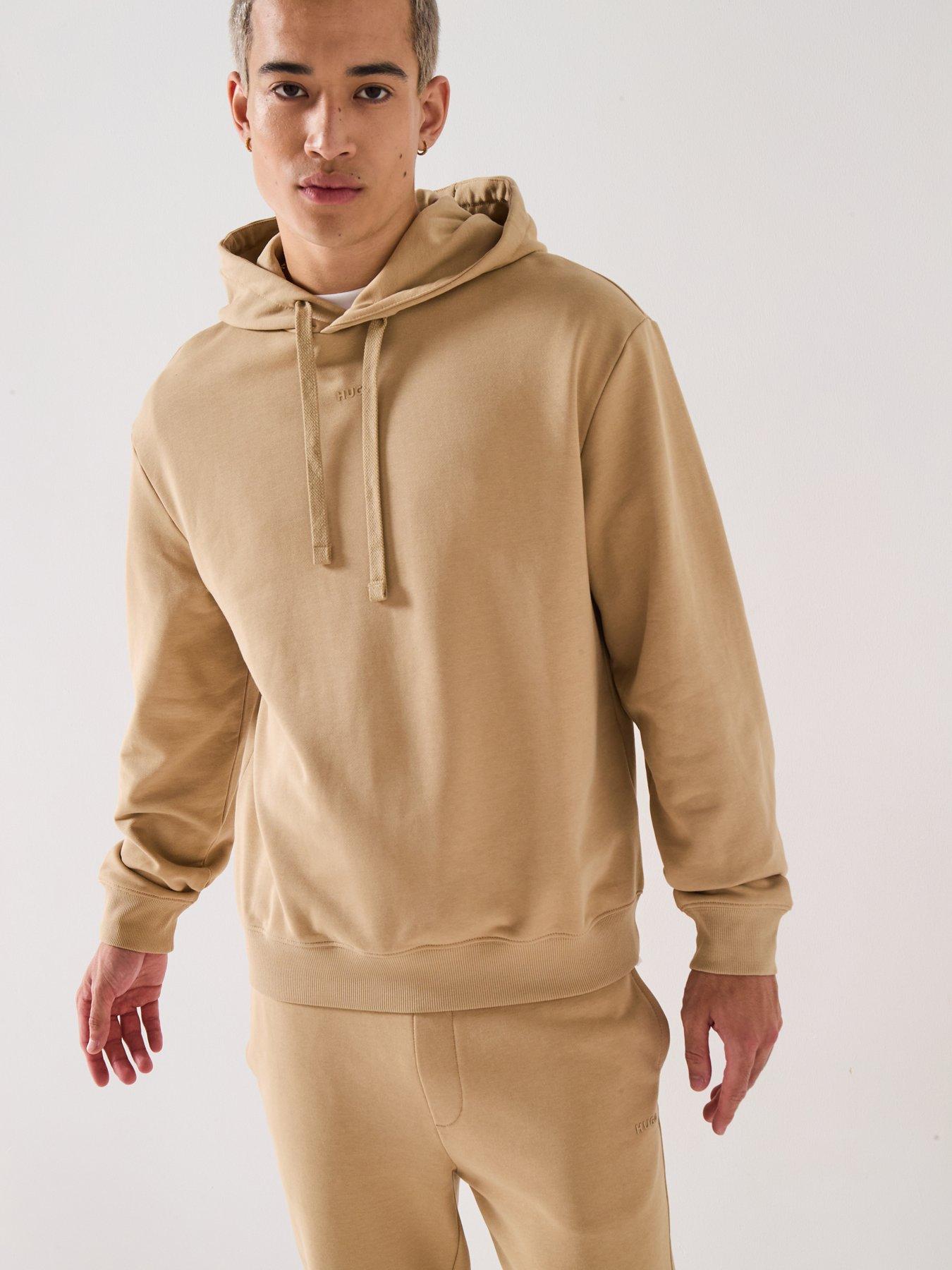 Image 4 of 6 of HUGO Dapodayote Jersey Overhead Tracksuit - Beige