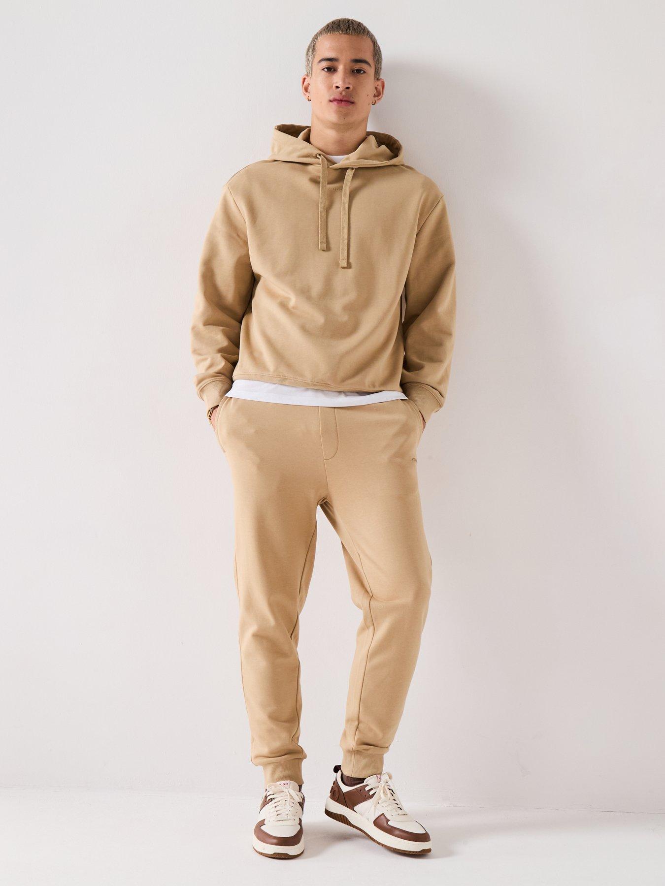 Image 6 of 6 of HUGO Dapodayote Jersey Overhead Tracksuit - Beige