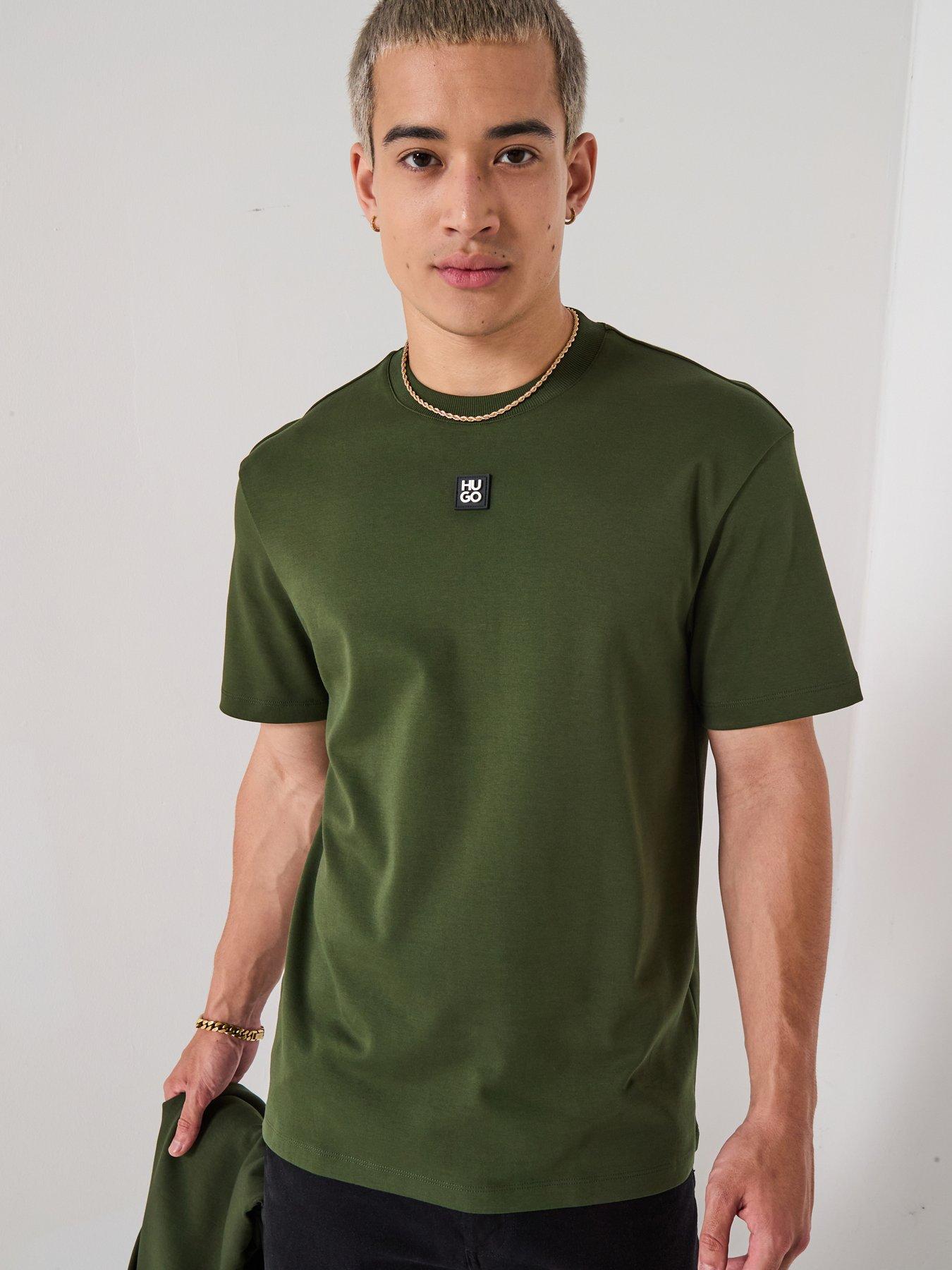 hugo-dalile-regular-fit-centre-stacked-nikel-logo-t-shirt-green