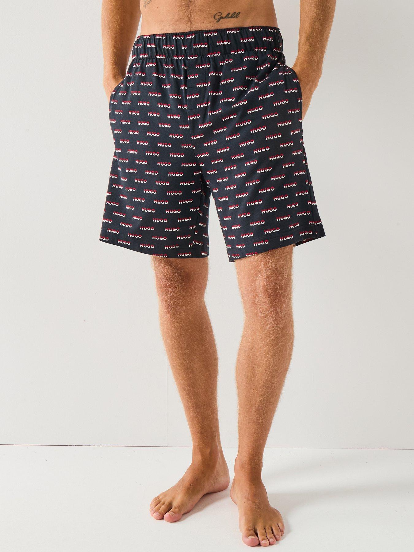 undefined Bodywear Split All Over Logo Loungewear Shorts - Black