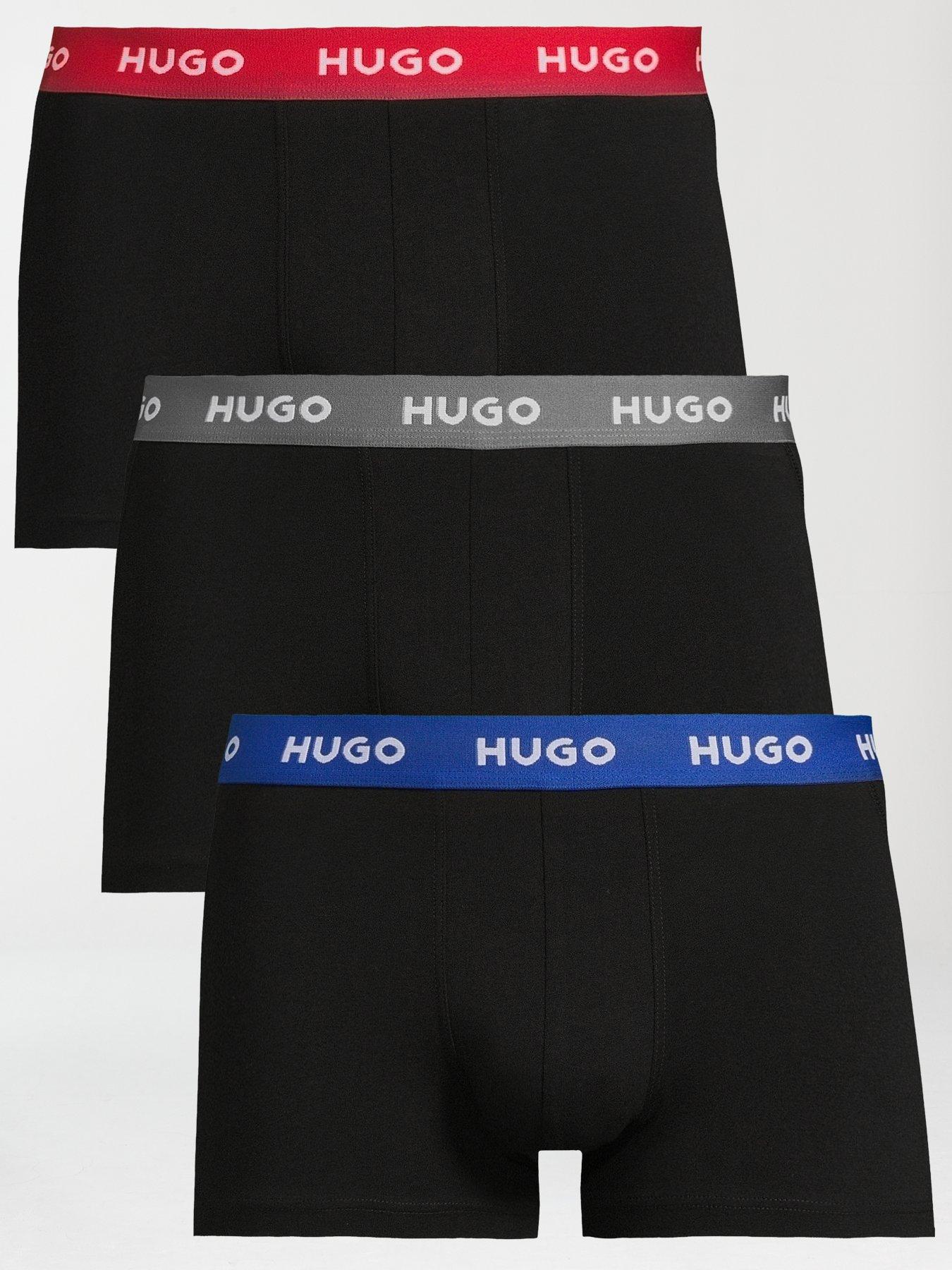 Image 1 of 3 of HUGO Bodywear 3 Pack Triplet Logo Trunks - Black