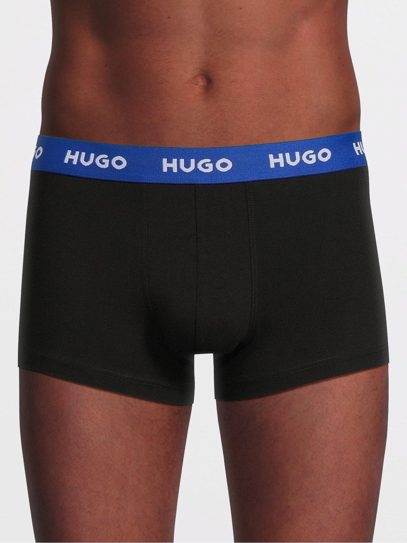Image 2 of 3 of HUGO Bodywear 3 Pack Triplet Logo Trunks - Black