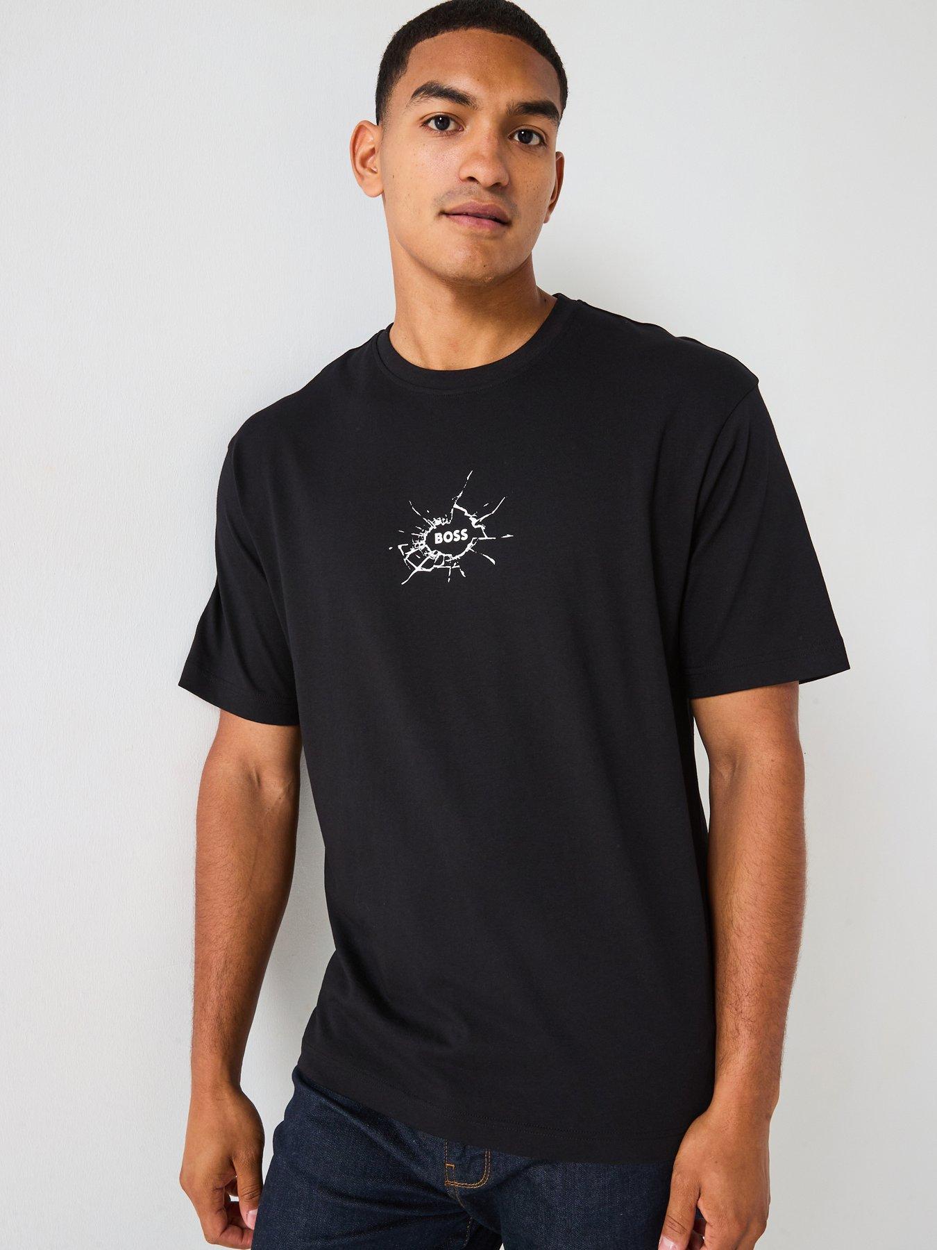 undefined Voyage Relaxed Fit Small Crack Logo T-Shirt - Black