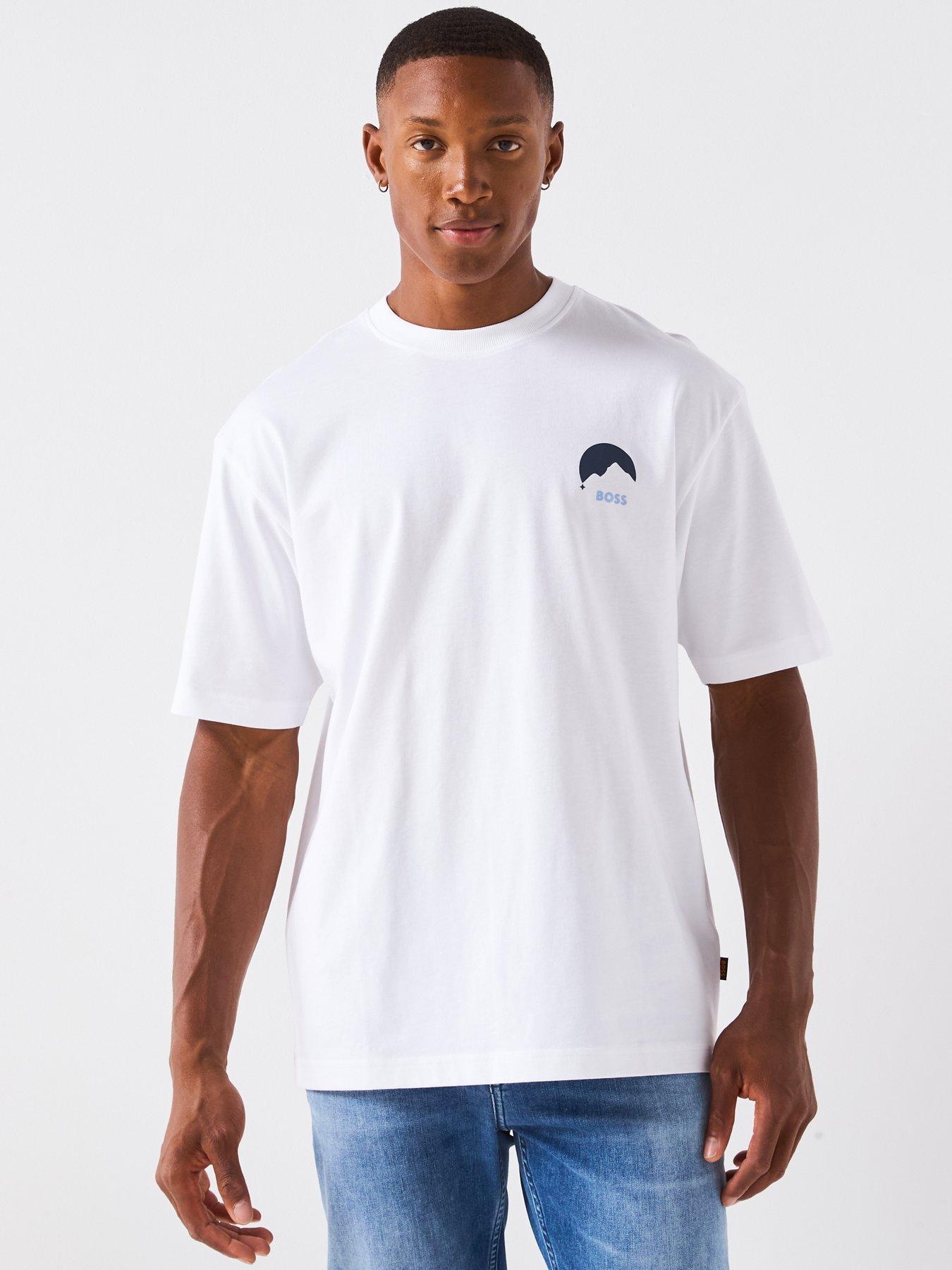 Image 2 of 6 of BOSS Move Relaxed Fit Back Print T-Shirt - White